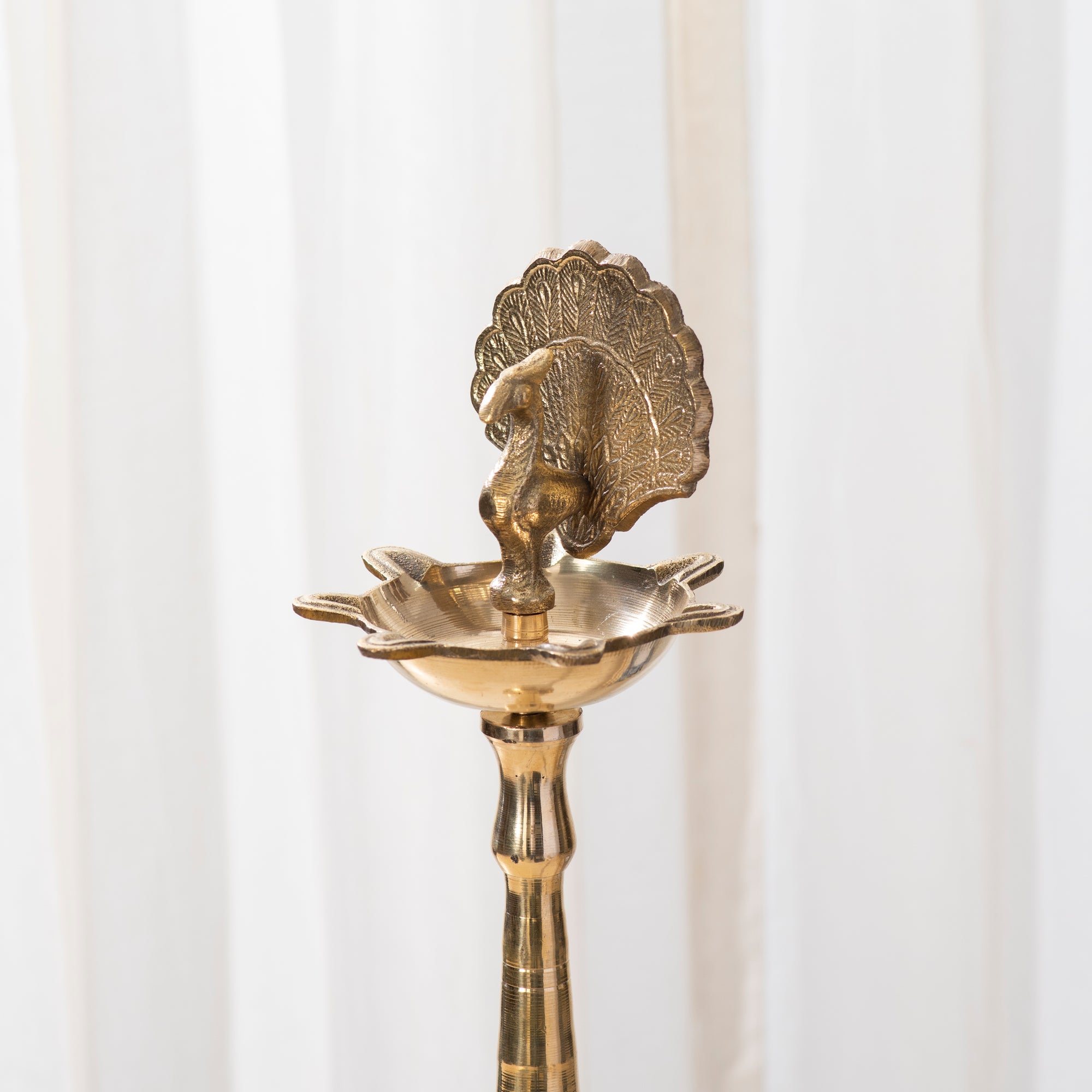 Brass Peacock Samai Lamp- 17 inch