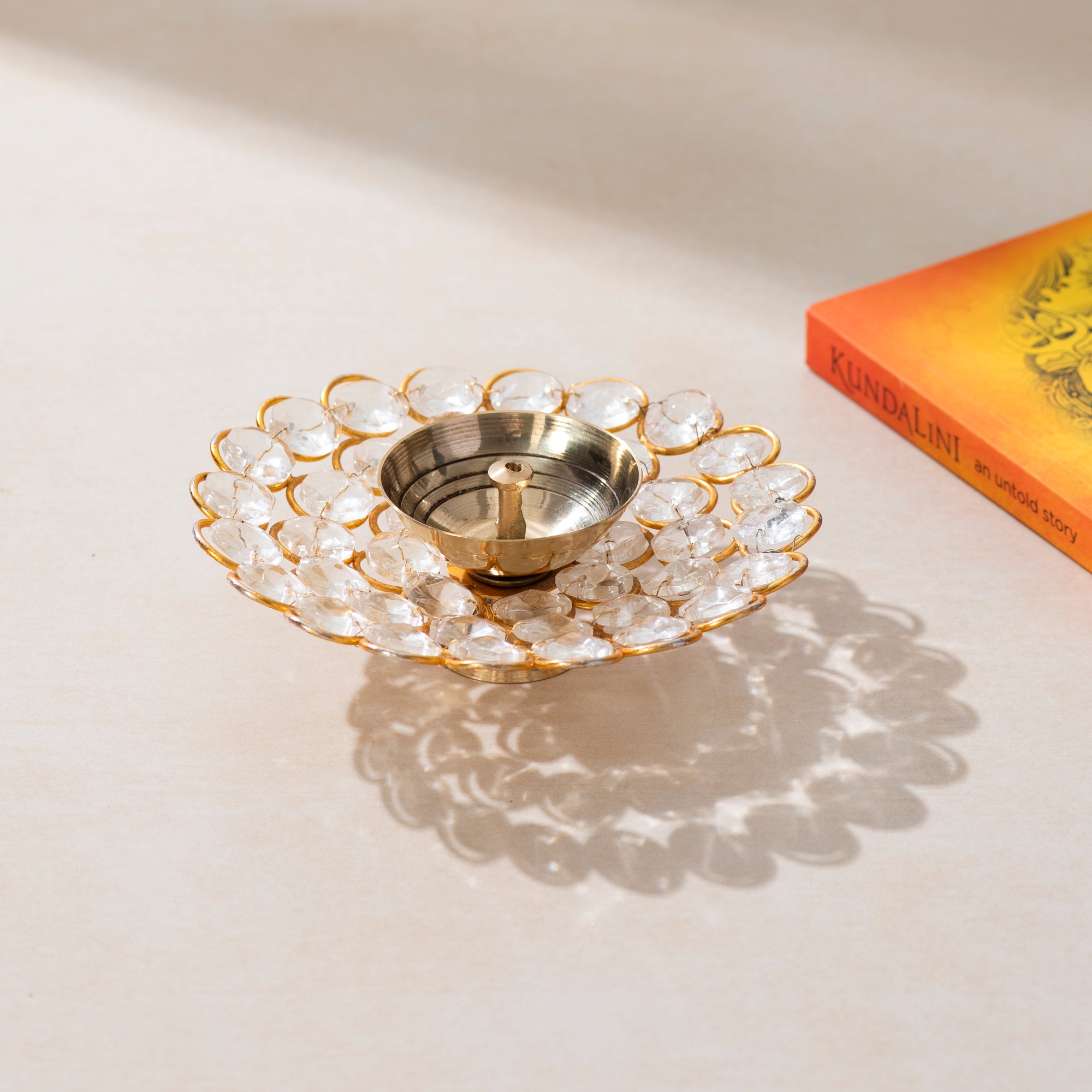 Round Diamond Wings Diya - 5 inch