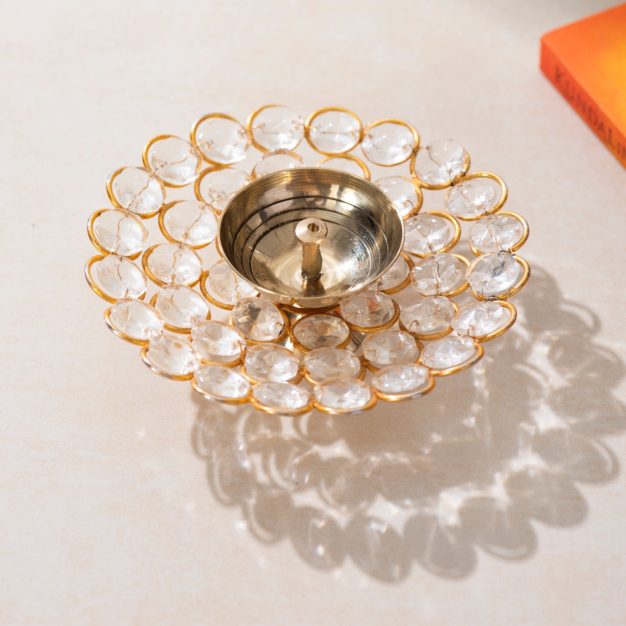 Round Diamond Wings Diya - 5 inch