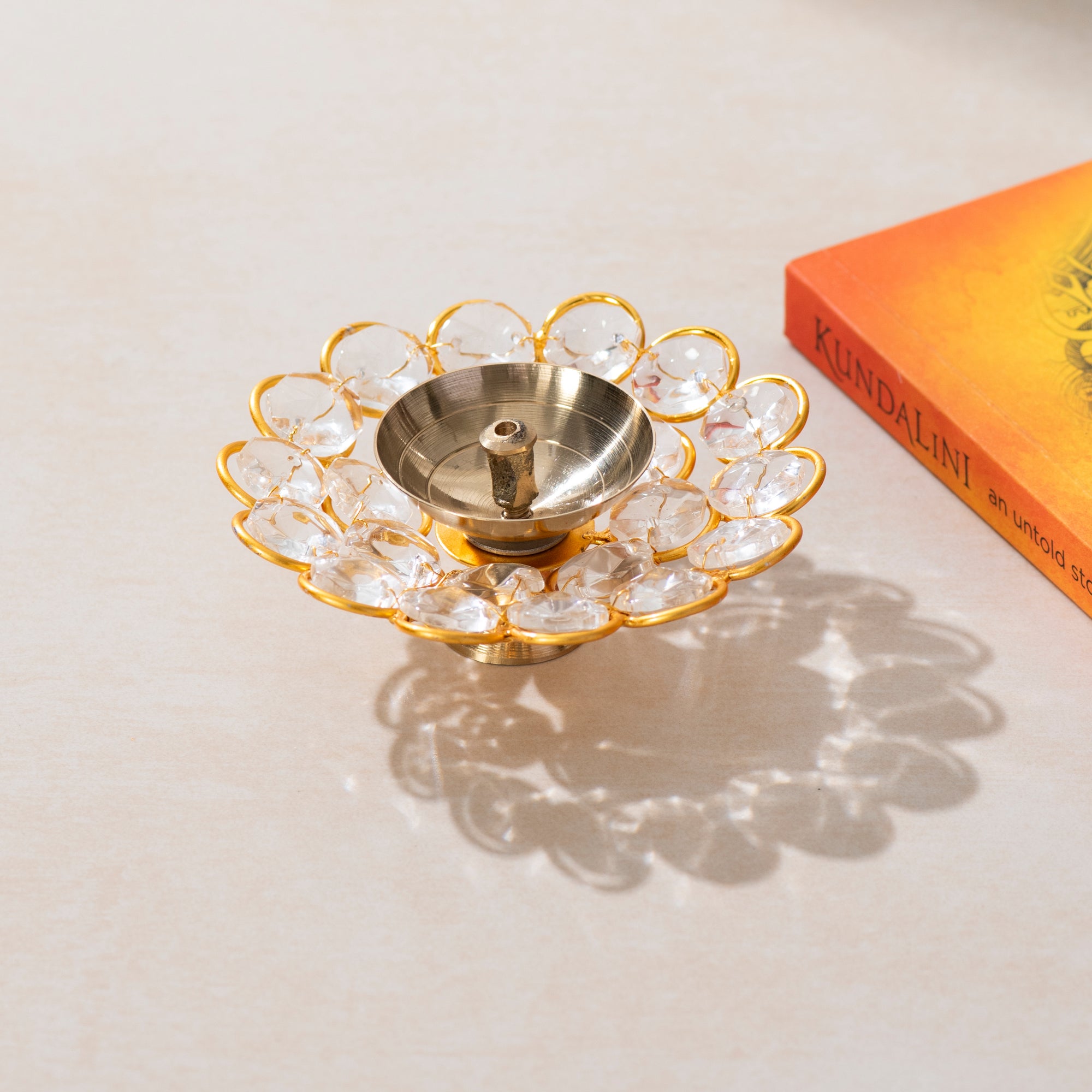 Round Diamond Wings Diya - 3 inch
