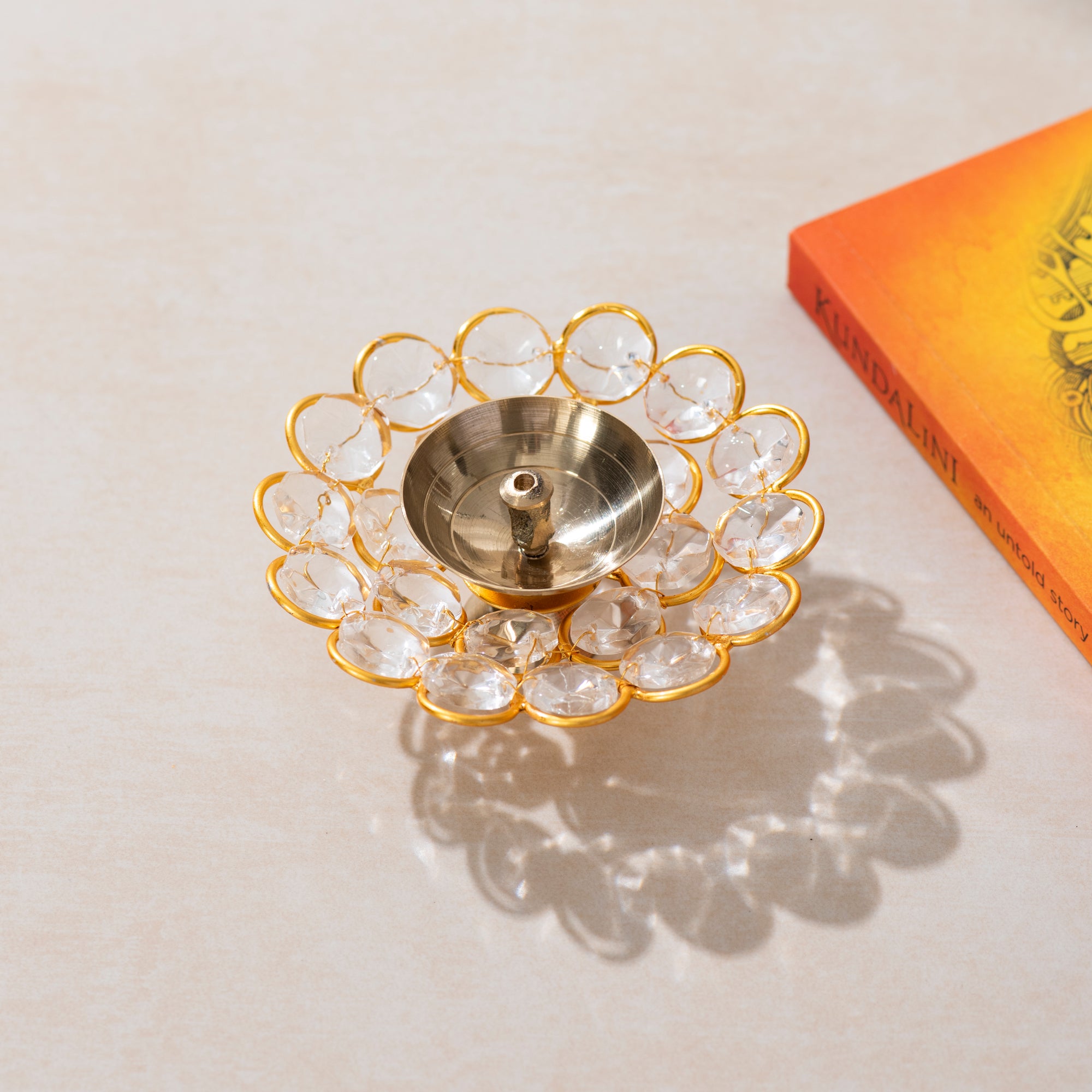 Round Diamond Wings Diya - 3 inch