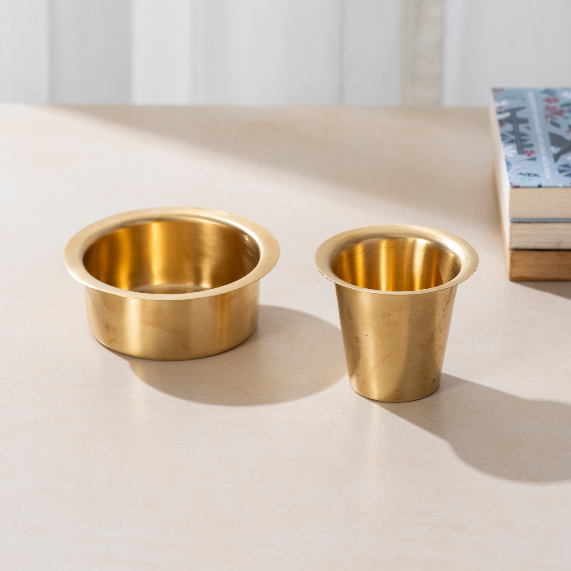 Brass Coffee Tumbler with Bowl