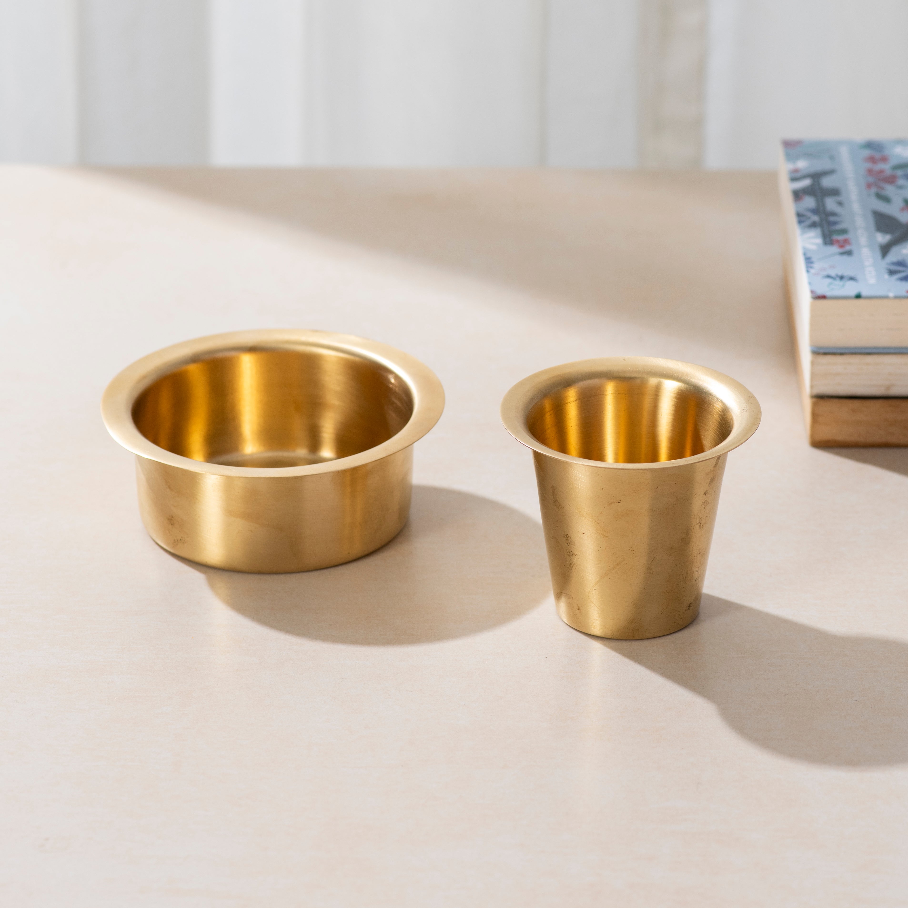 Brass Coffee Tumbler with Bowl