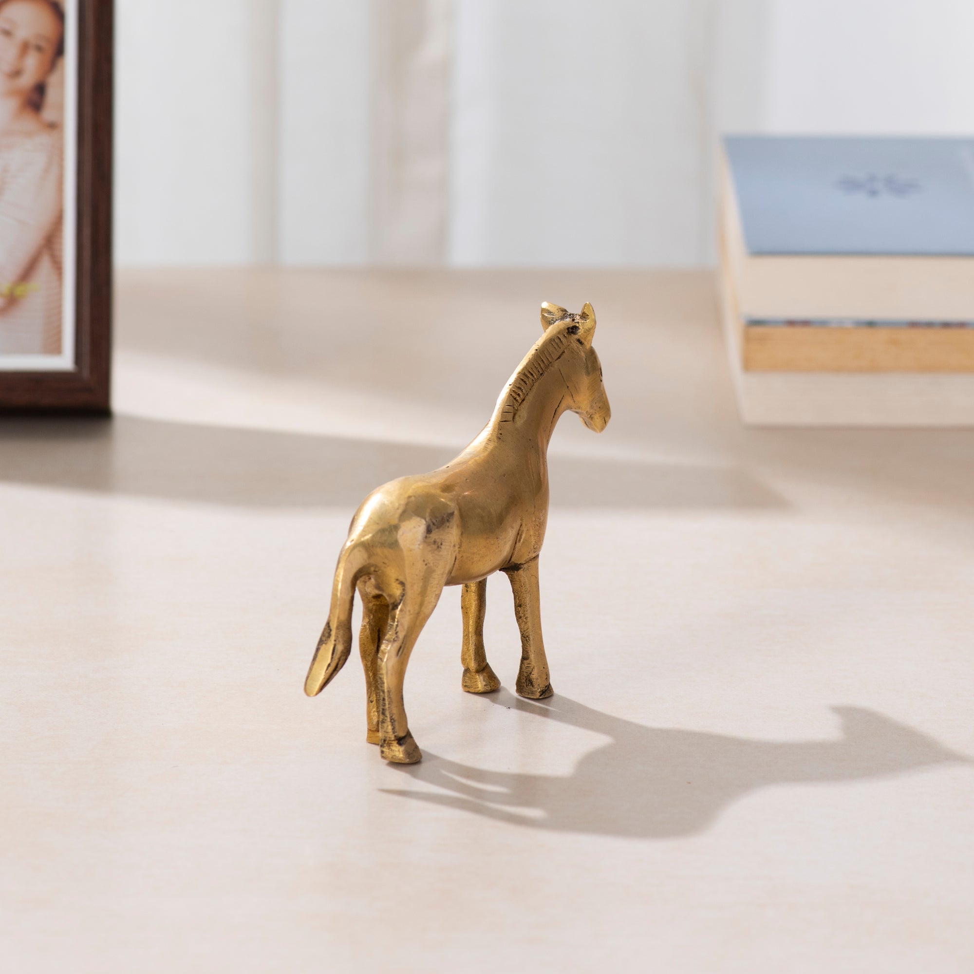 Equestrian Elegance: Brass Standing Horse- 4 inch