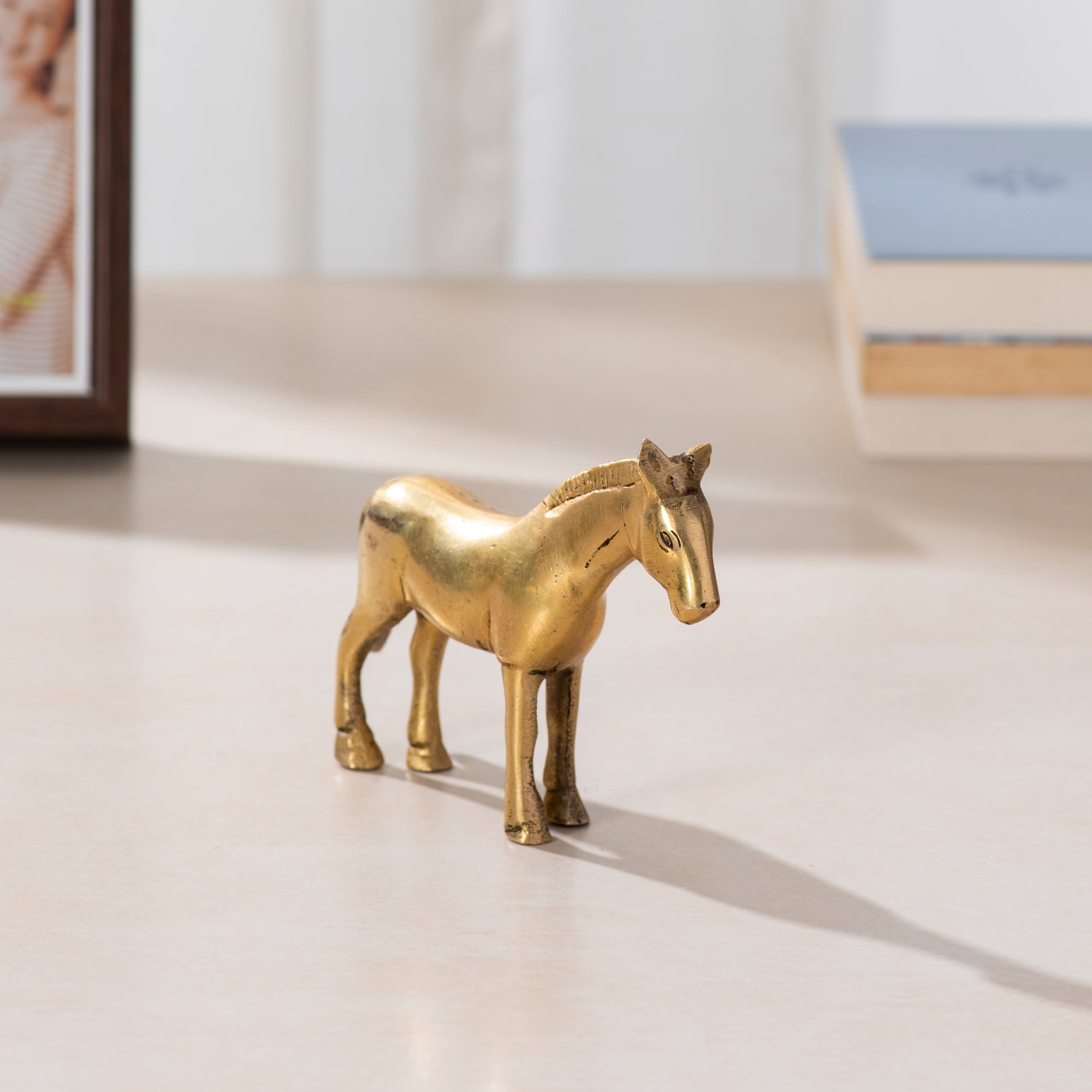 Equestrian Elegance: Brass Standing Horse- 4 inch