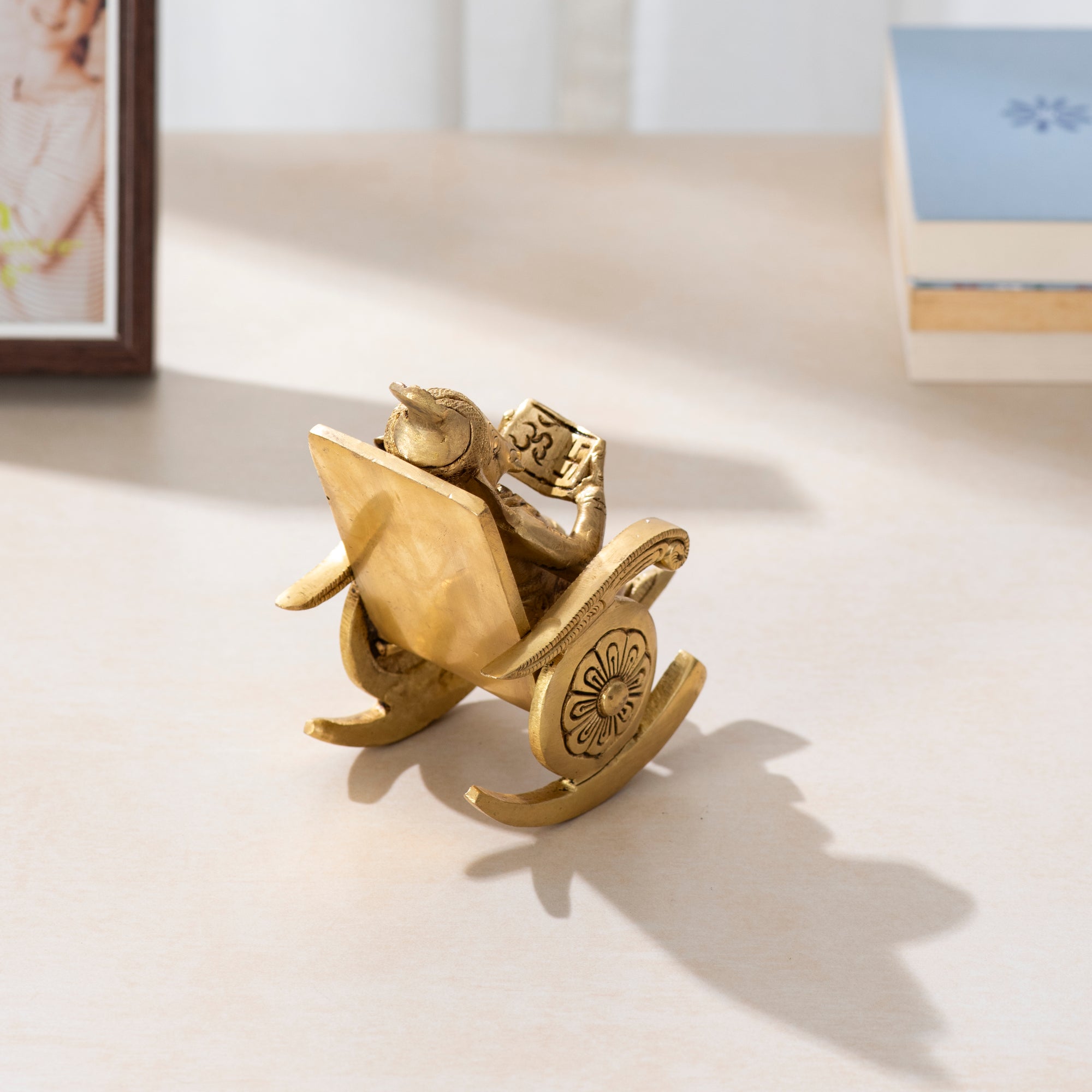 Brass Ganesha on Relaxing Chair - A Symbol of Peace and Prosperity- 5 inch