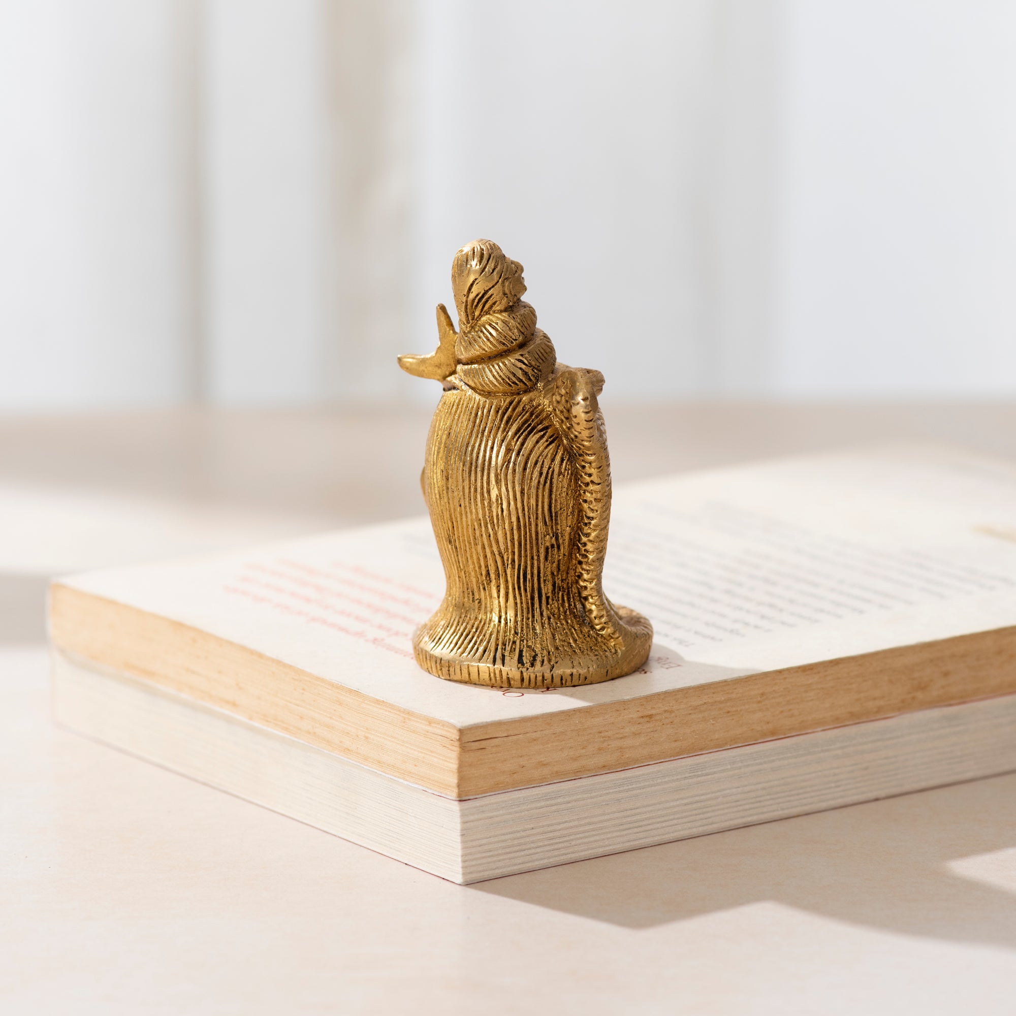 Brass Shiva Head Statue - The Tranquil Gaze of the Supreme Deity- 3 inch