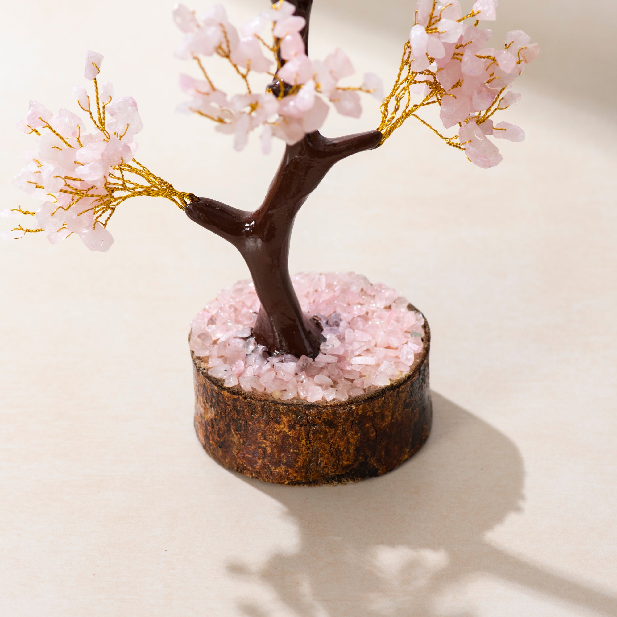 Rose Quartz Crystal Stone Tree for Love & Peace