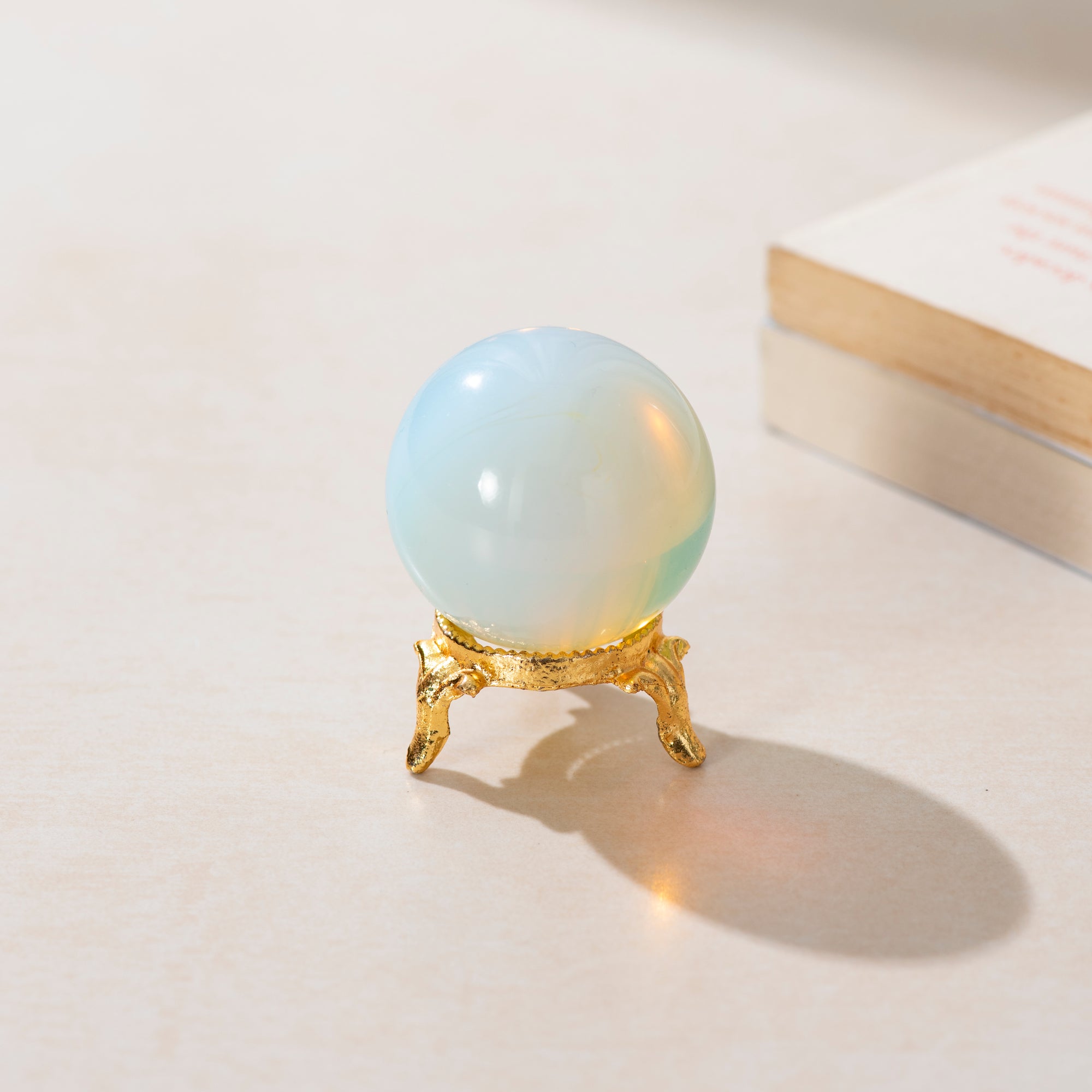 Opalite Crystal Stone Ball with Stand
