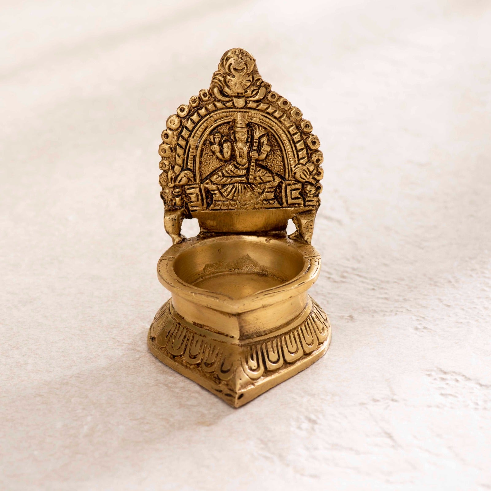 Brass Kamakshi Deepak Pair - 4 Inch