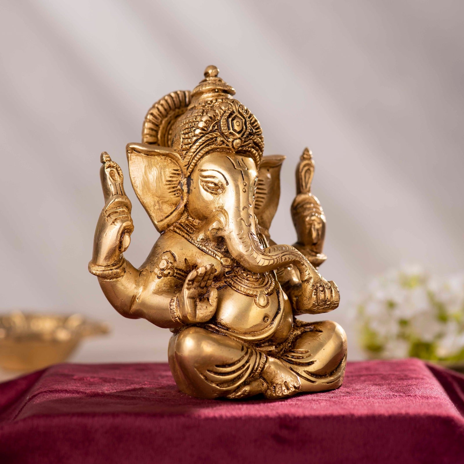 Brass Superfine Ganesha Statue - 6 Inch