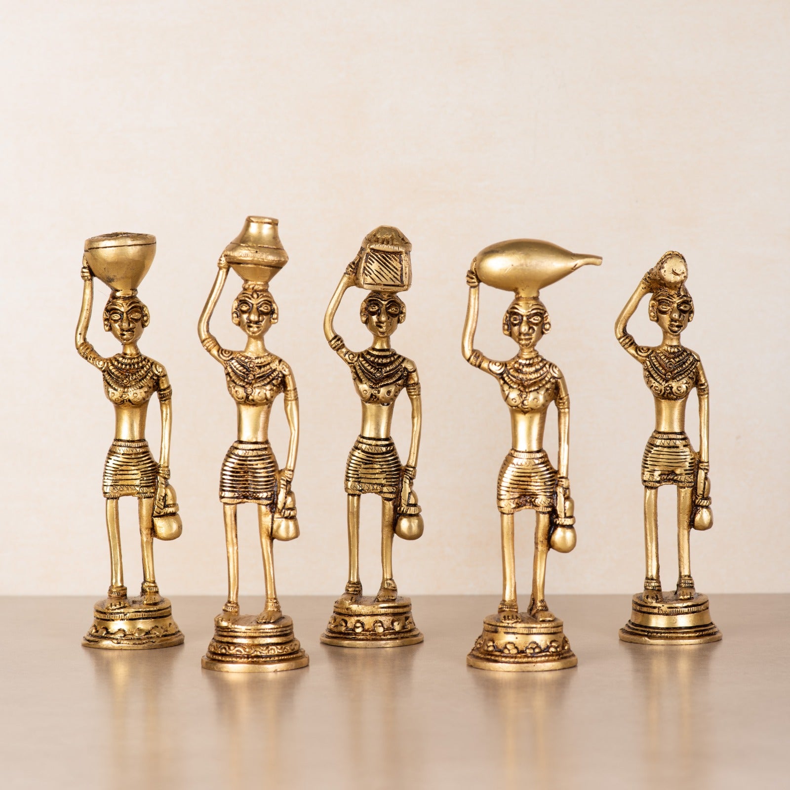 Brass Tribal Ladies set of 5
