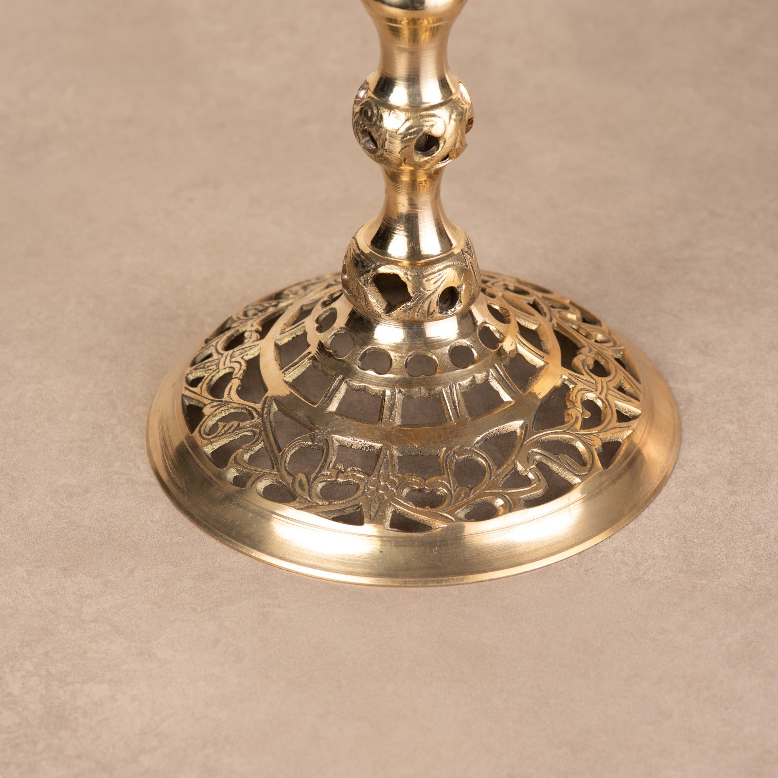 Brass Hand Carved Stool - 12 Inch