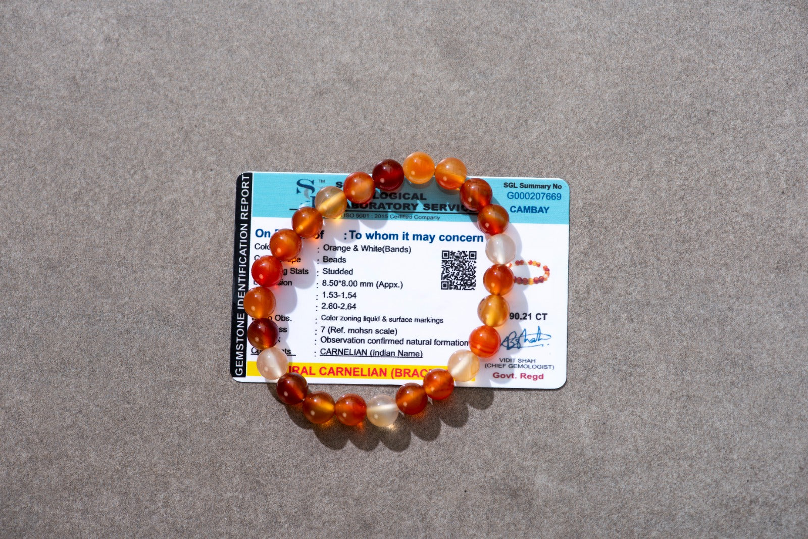 Certified Natural Carnelian Bracelet for Passion and Elegance