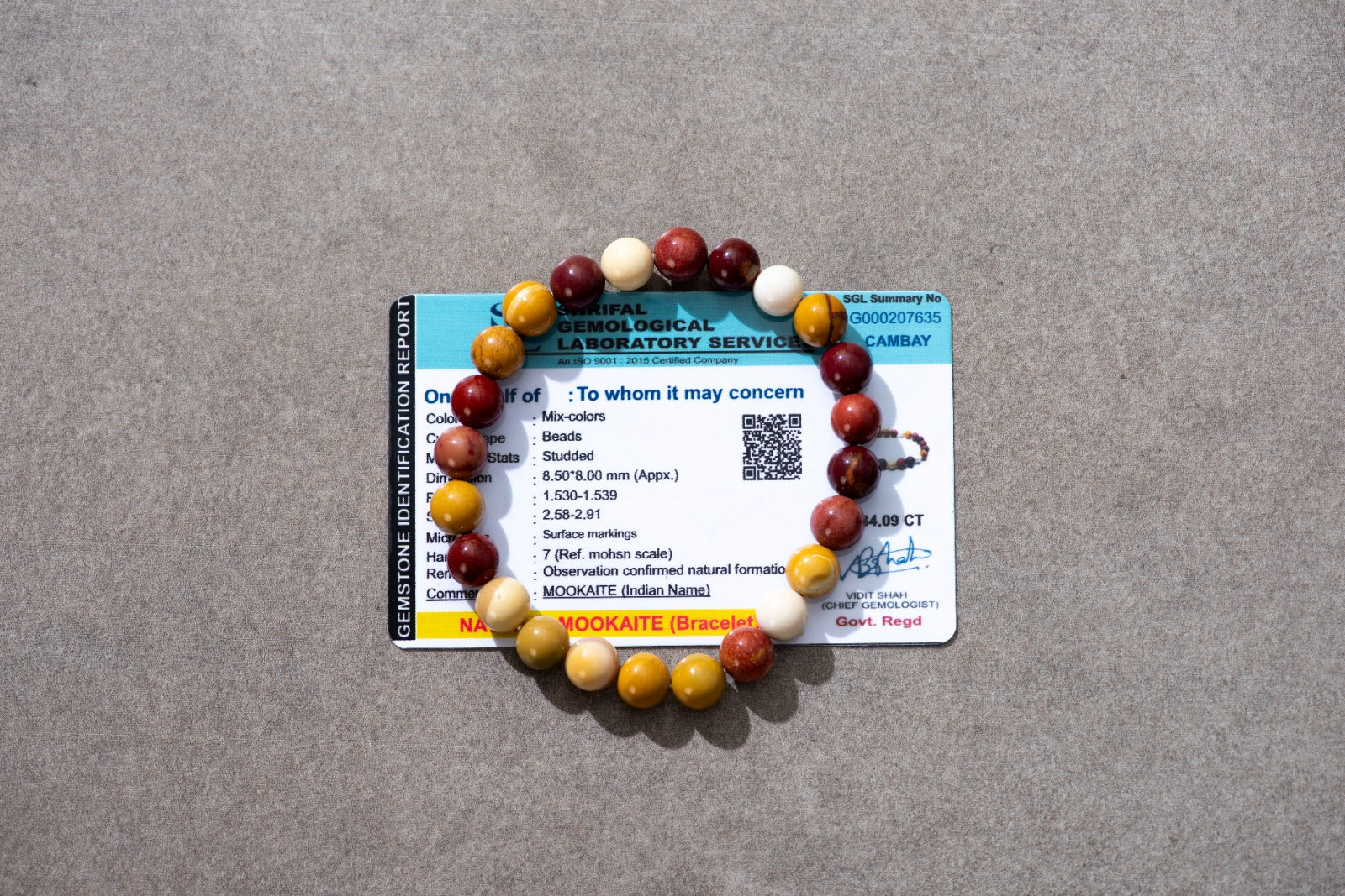 Certified Natural Mookaite Bracelet For Sense of Balance & Spirtuality
