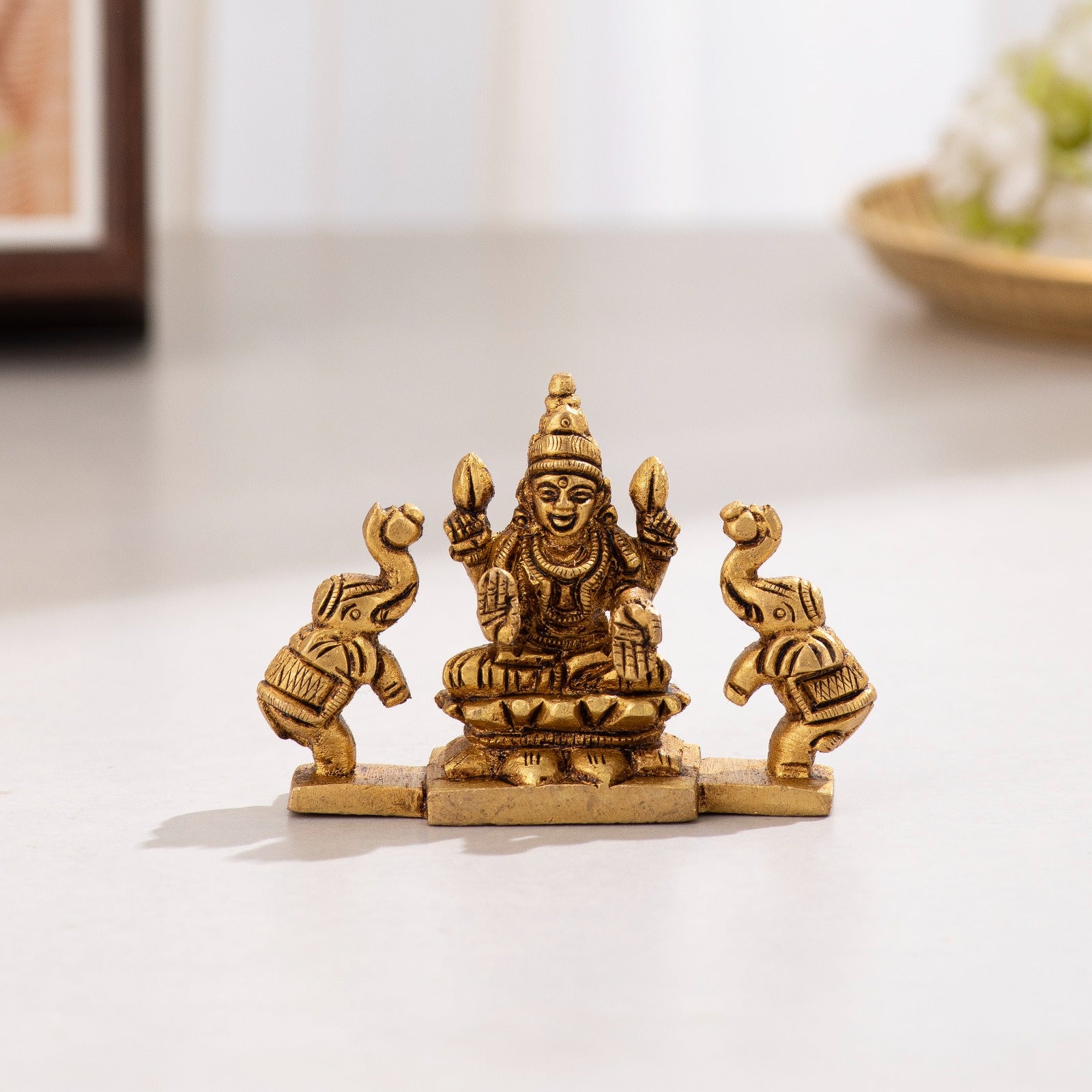 Brass Goddess Gajalakshmi Idol- 3 inch