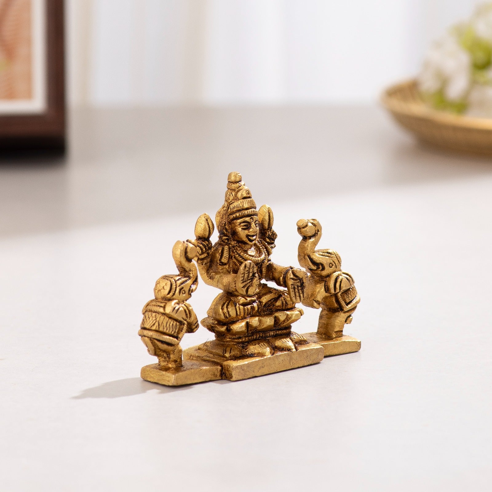 Brass Goddess Gajalakshmi Idol- 3 inch