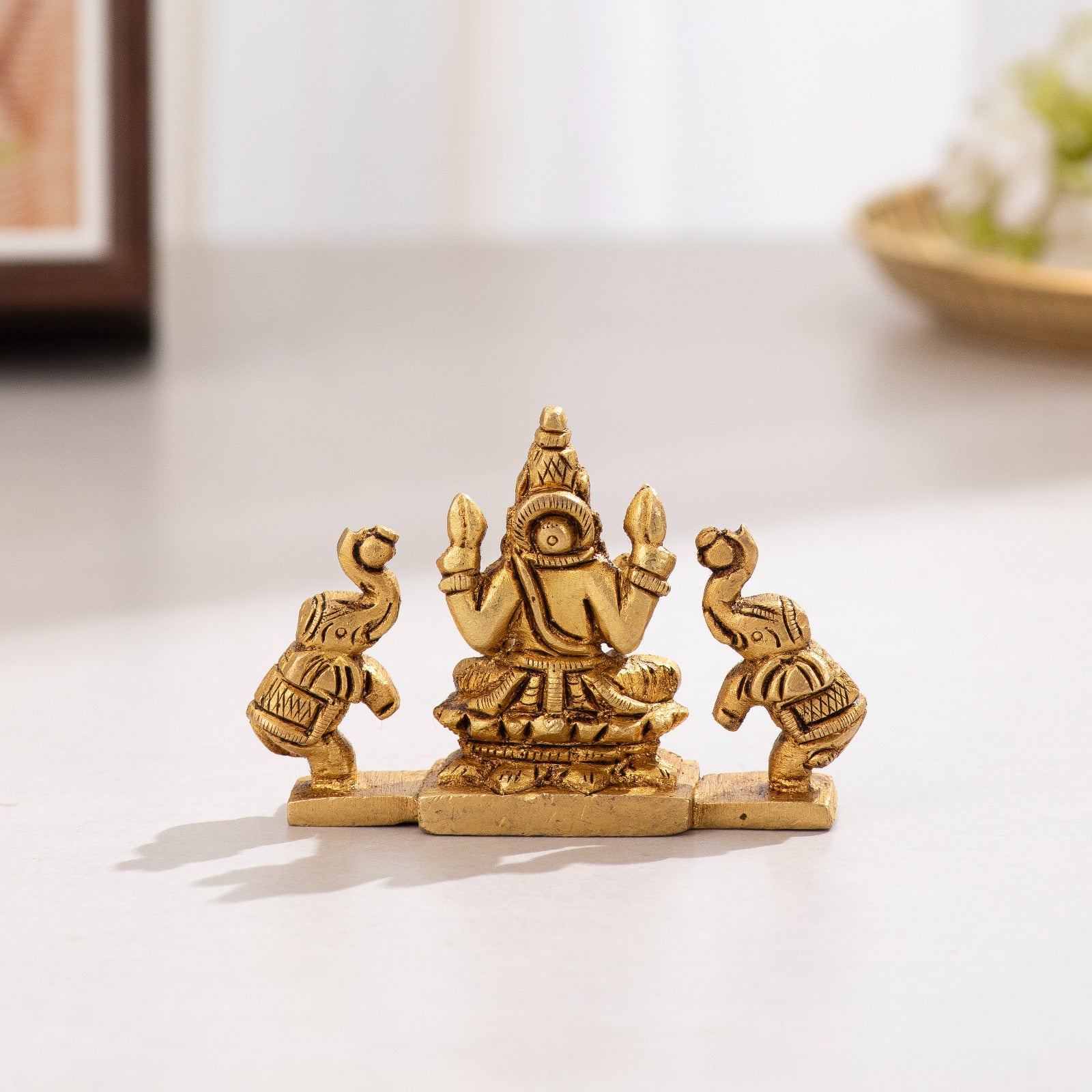 Brass Goddess Gajalakshmi Idol- 3 inch