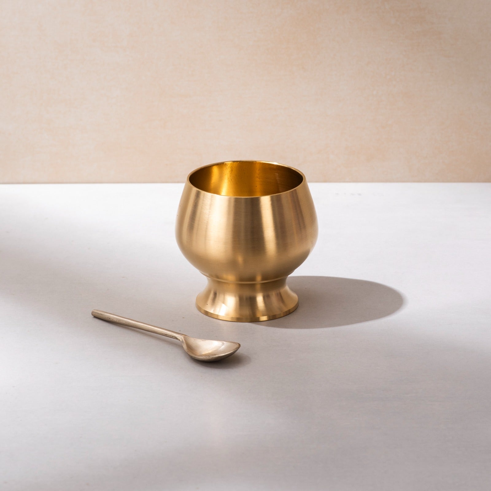 Brass Oreo Desert Bowl with Spoon