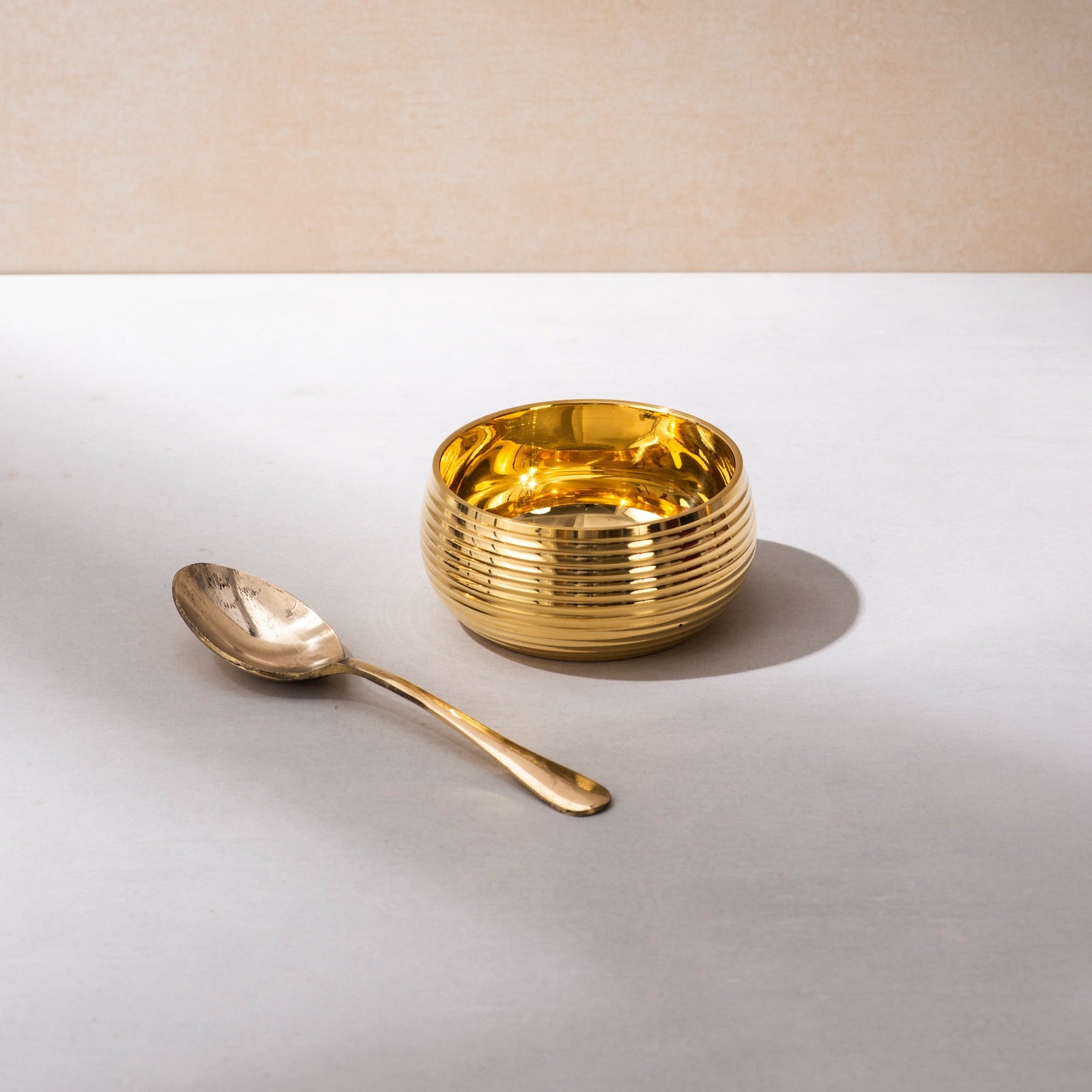 Brass Gulfa Katori with Spoon - Set of 2
