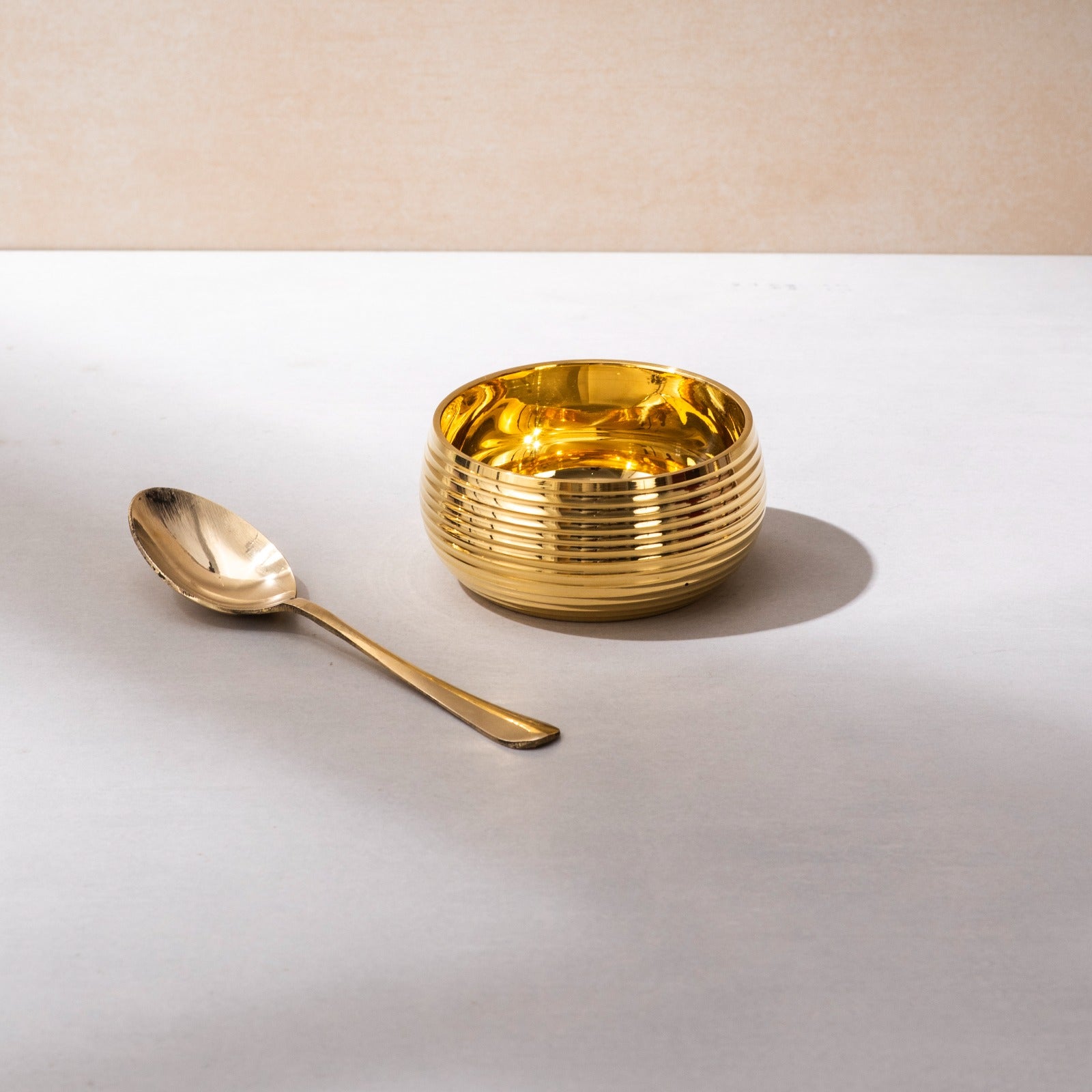Brass Gulfa Katori with Spoon - Set of 2