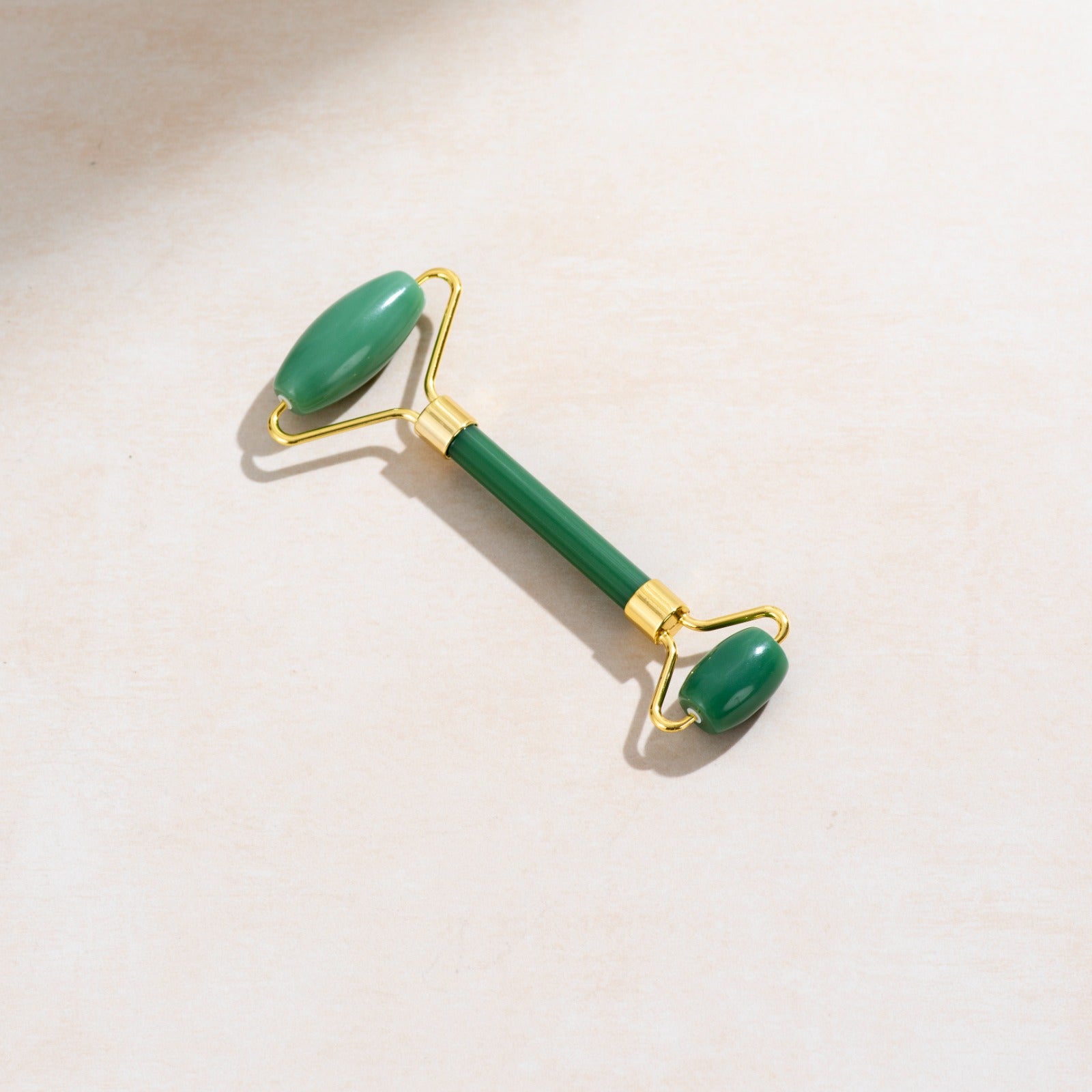 Natural Green Jade Face Roller - Dual-Sided Facial Massage Tool for Skin Rejuvenation