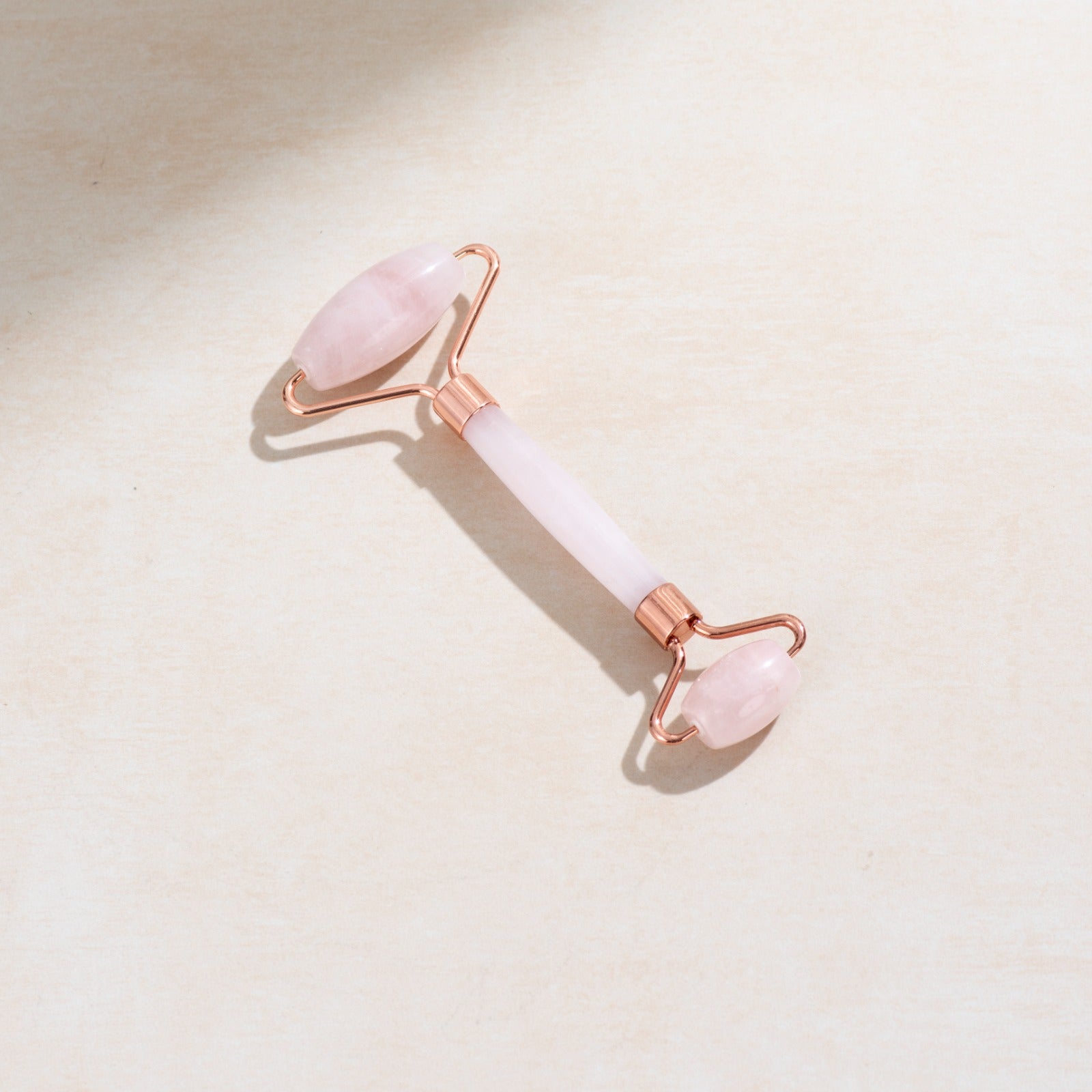 Natural Rose Quartz Face Roller - Dual-Sided Facial Massager for Glowing Skin