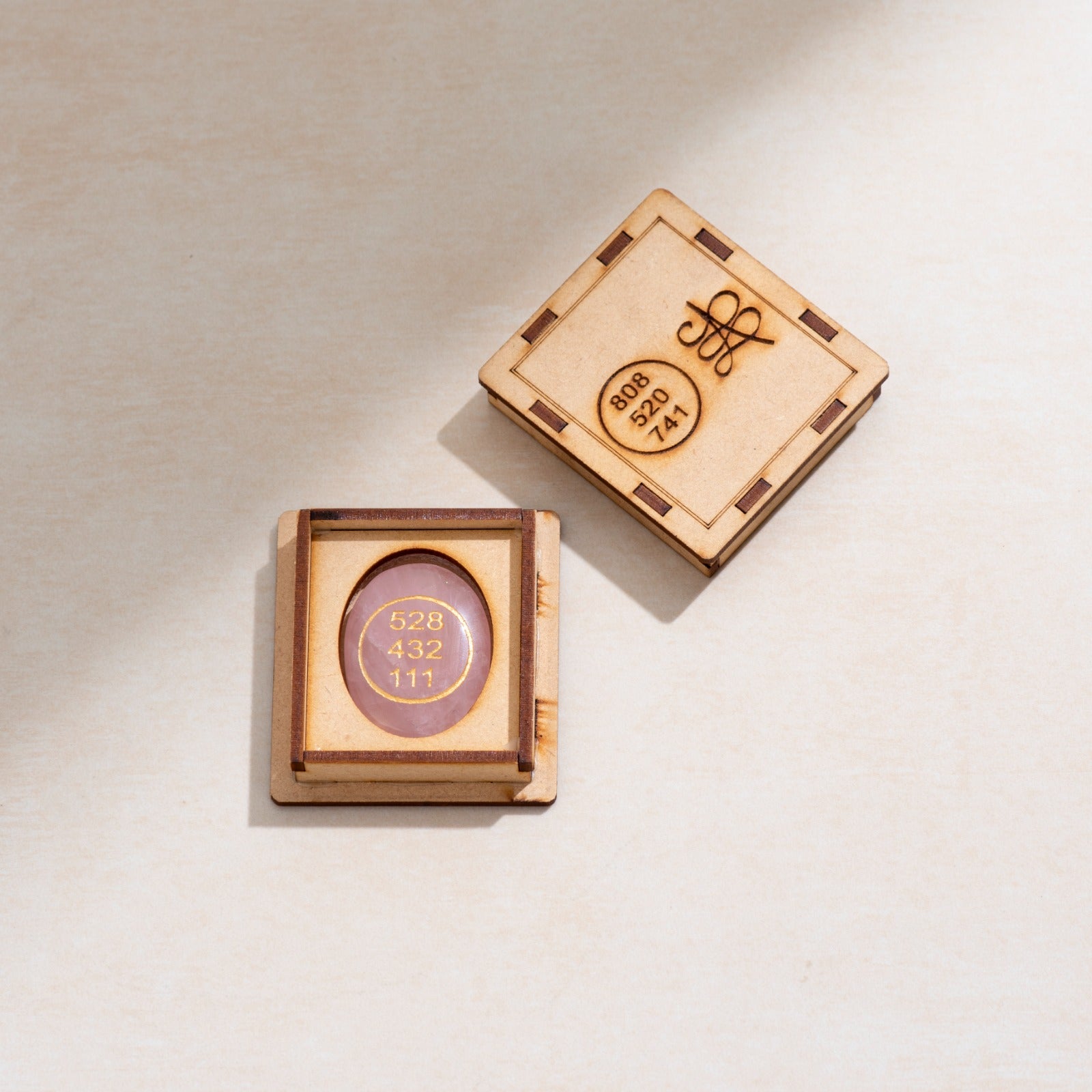 Rose Quartz Zibu Coin with Switch Word