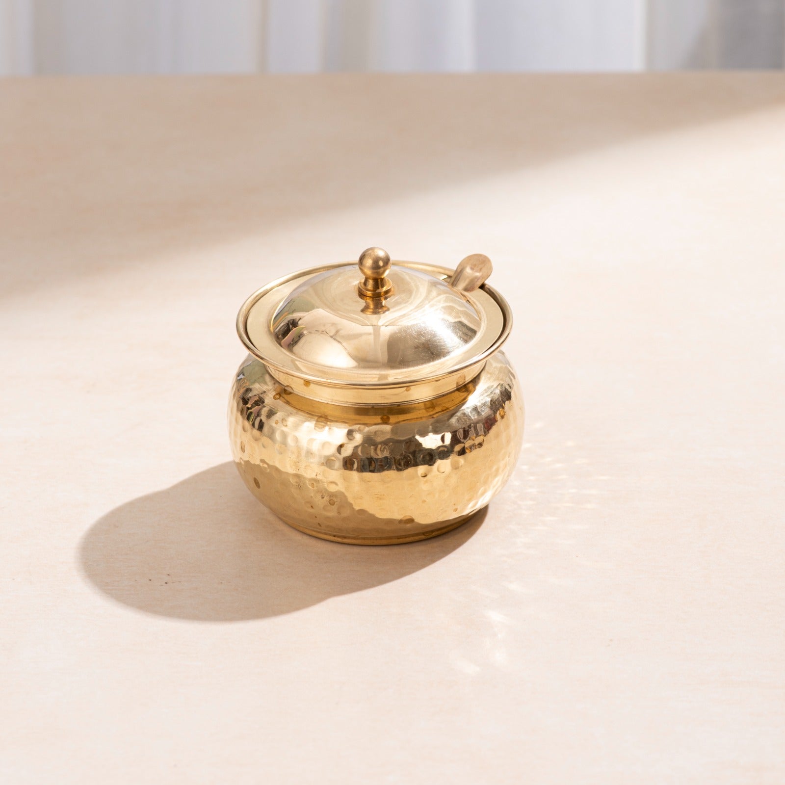 Brass Hammered Ghee Pot