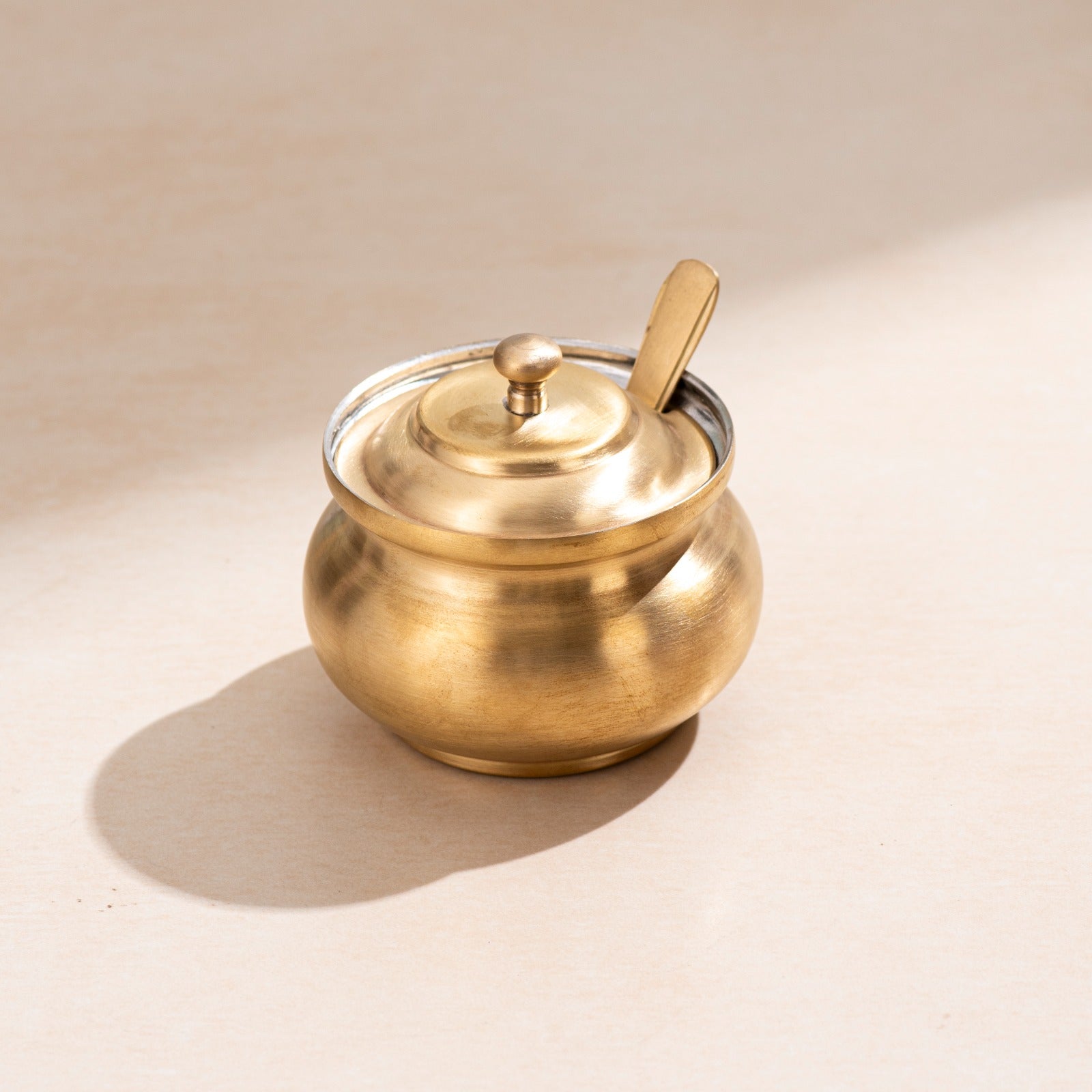 Brass Ghee Pot with Spoon