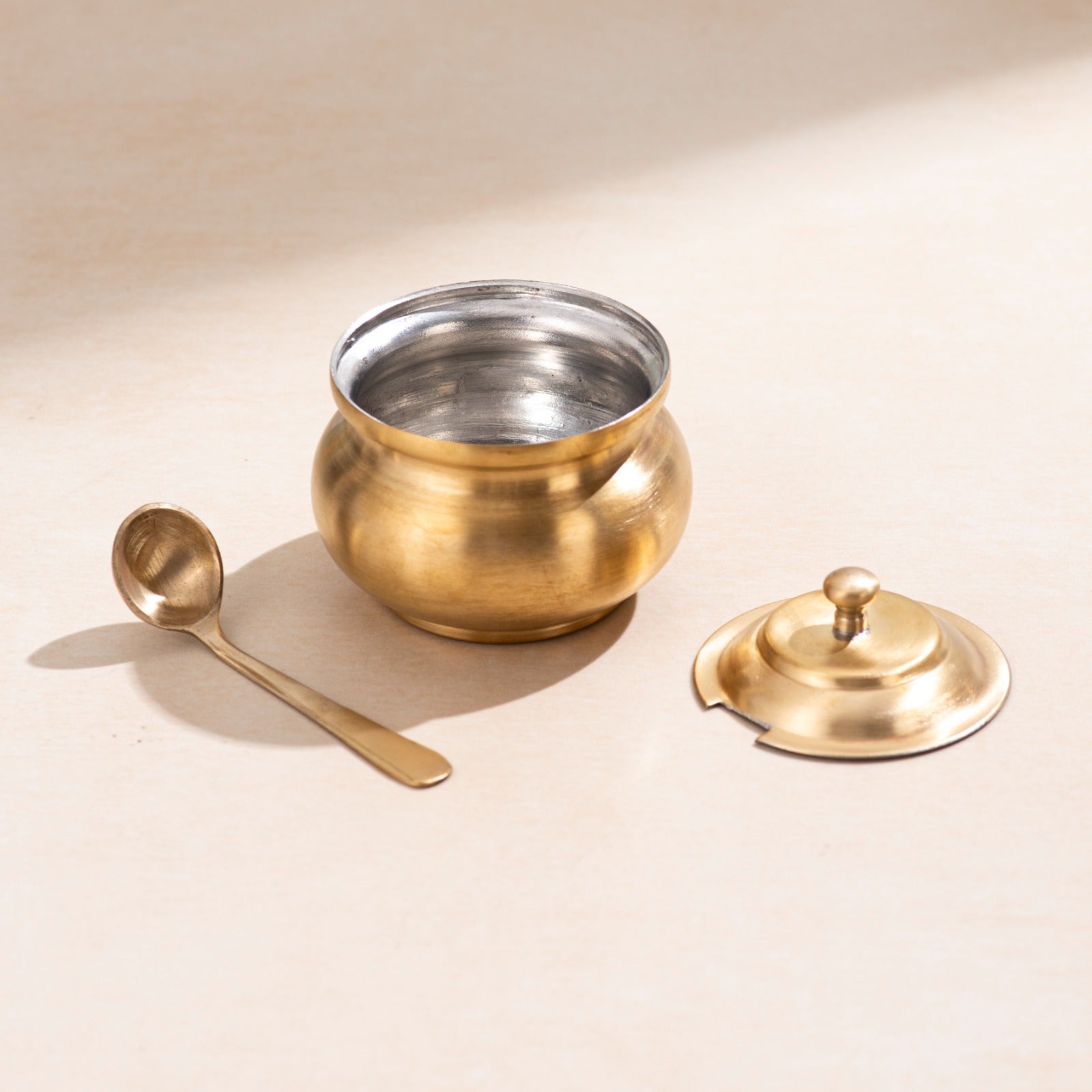 Brass Ghee Pot with Spoon