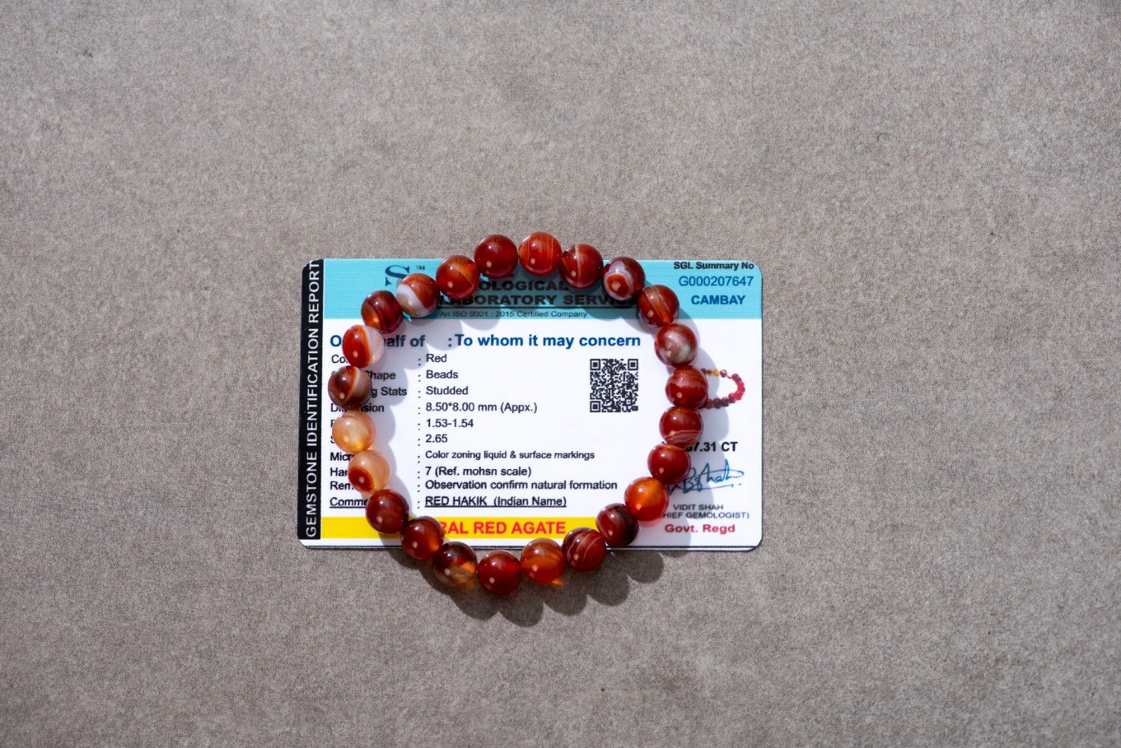 Red Hawk Crystal Stone Bracelet for Growth