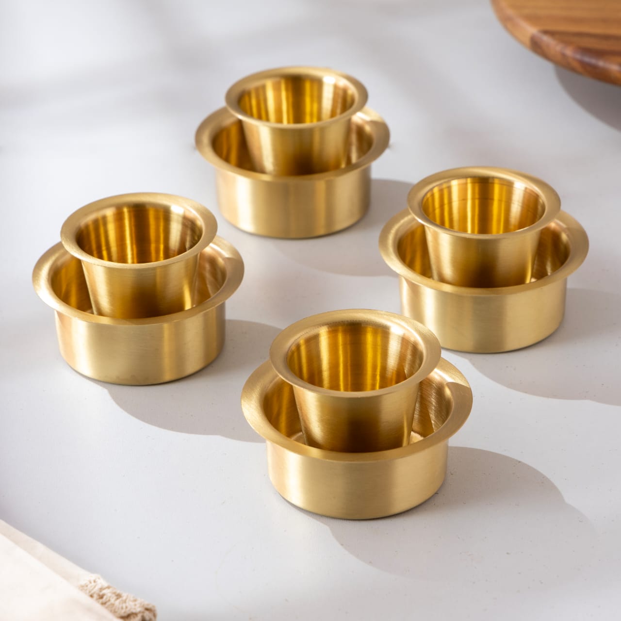 Brass Coffee Dabara - Brass Coffee Tumbler with Bowl set of 6