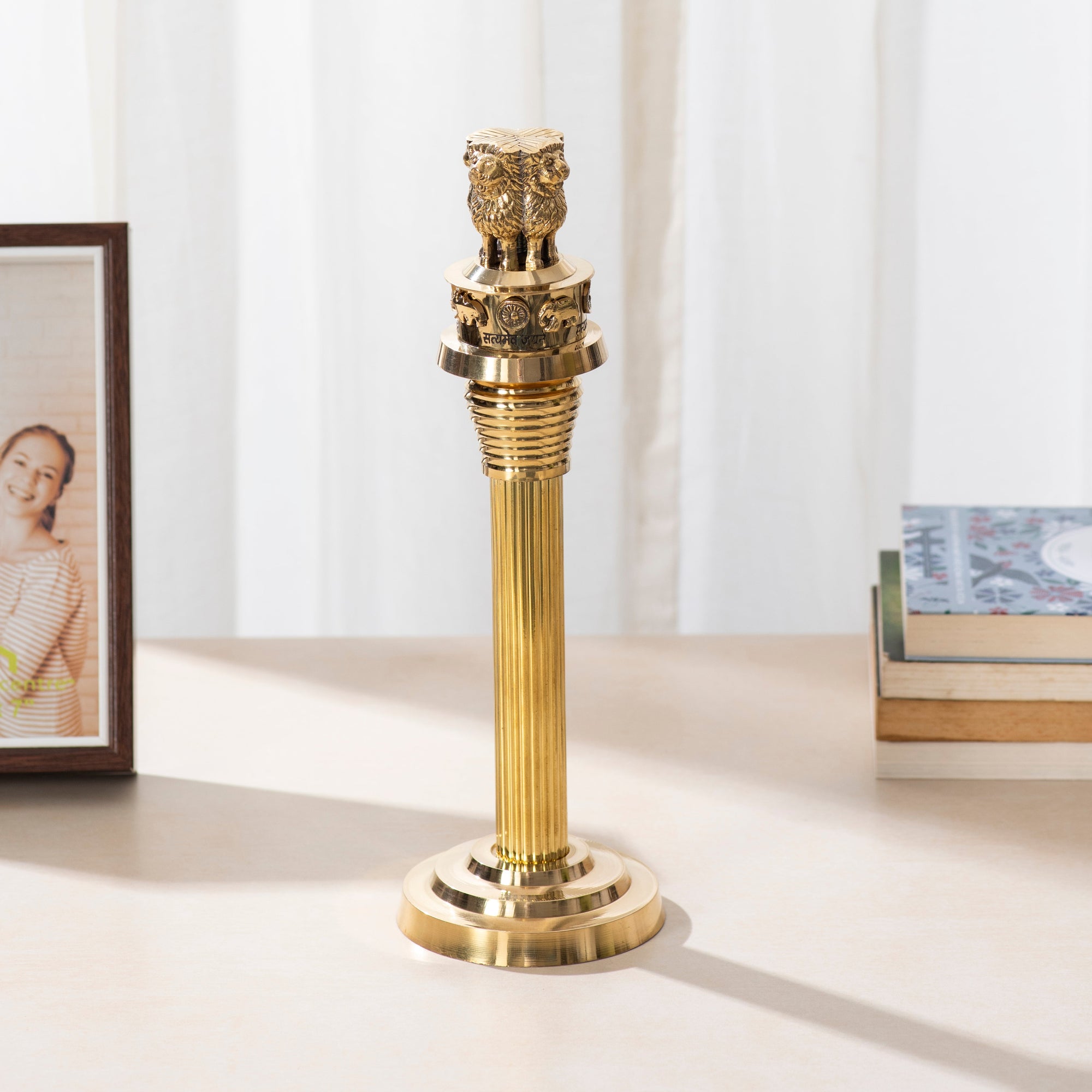 Brass Ashoka Stambh/Ashoka Pillar - 11 Inch