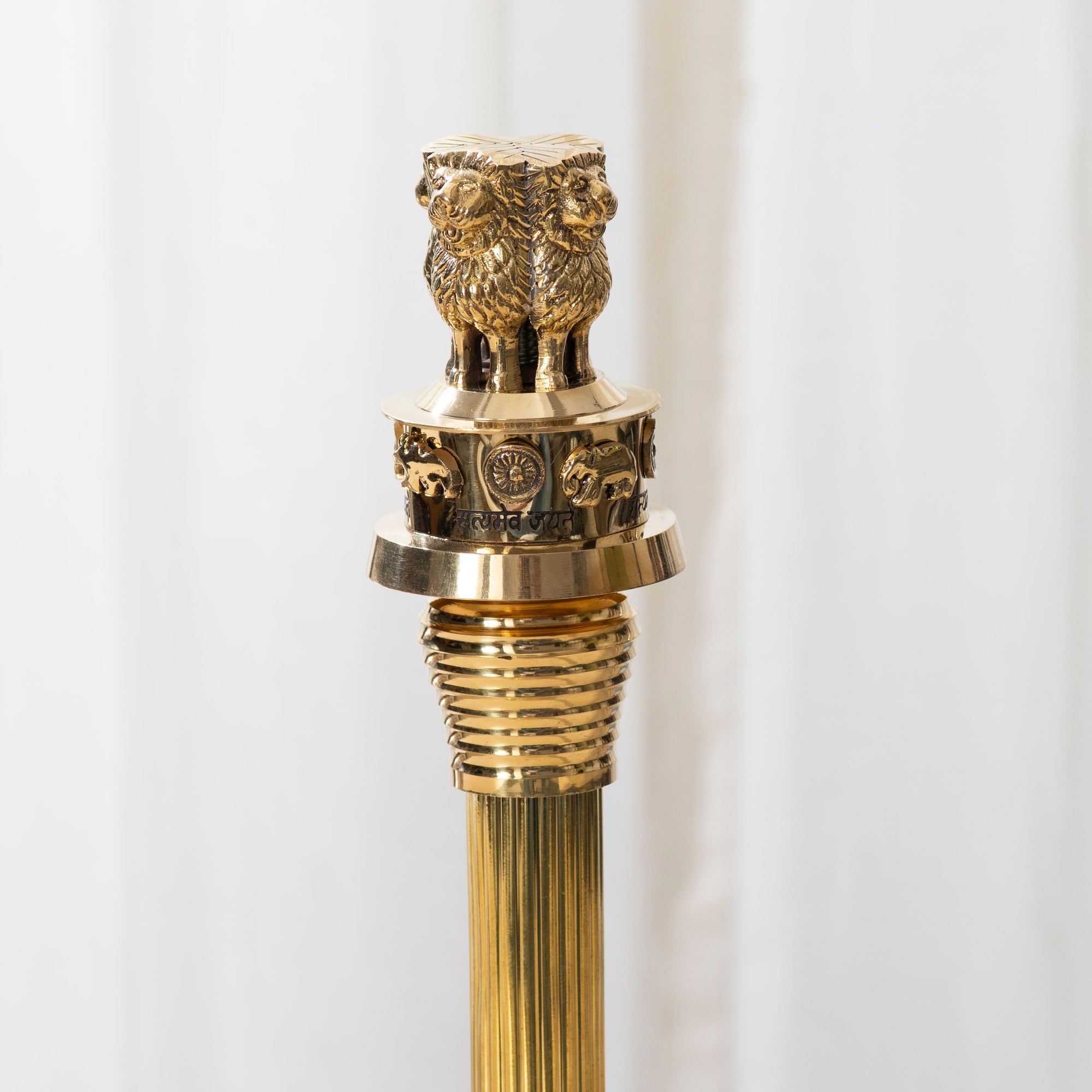 Brass Ashoka Stambh/Ashoka Pillar - 11 Inch