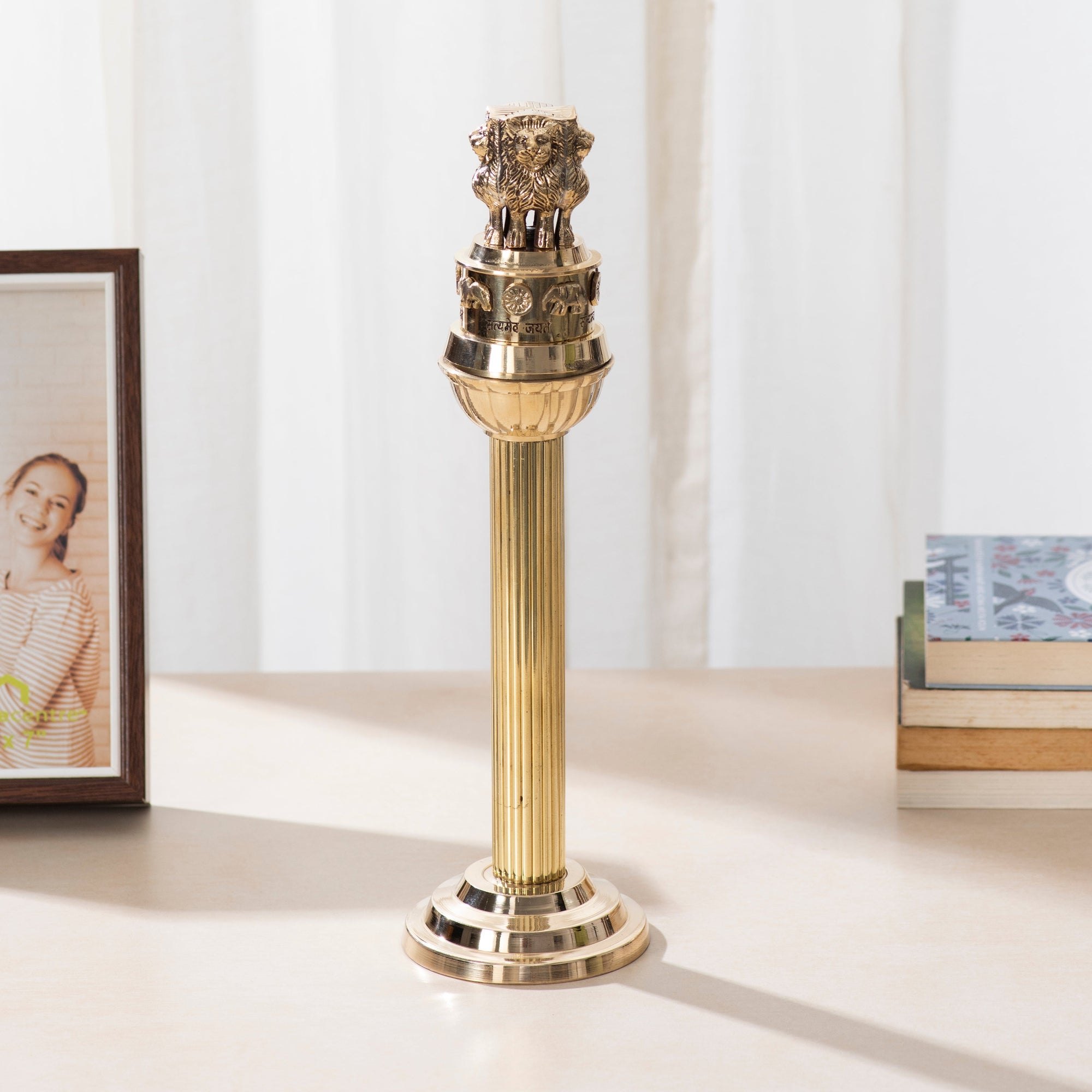 Brass Ashoka Stambh/Ashoka Pillar - 11 Inch