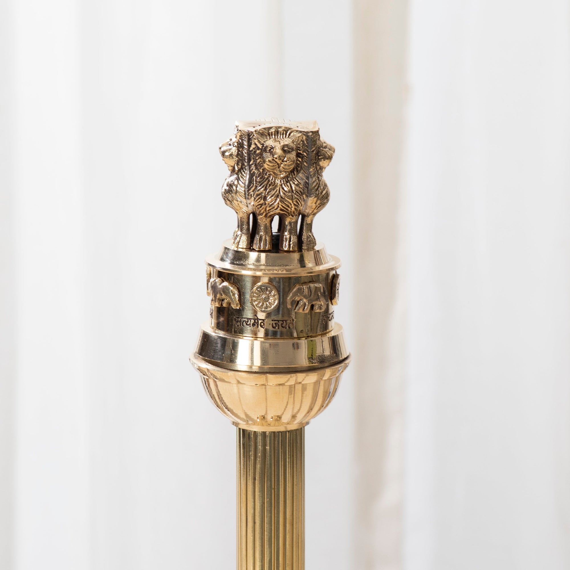 Brass Ashoka Stambh/Ashoka Pillar - 11 Inch