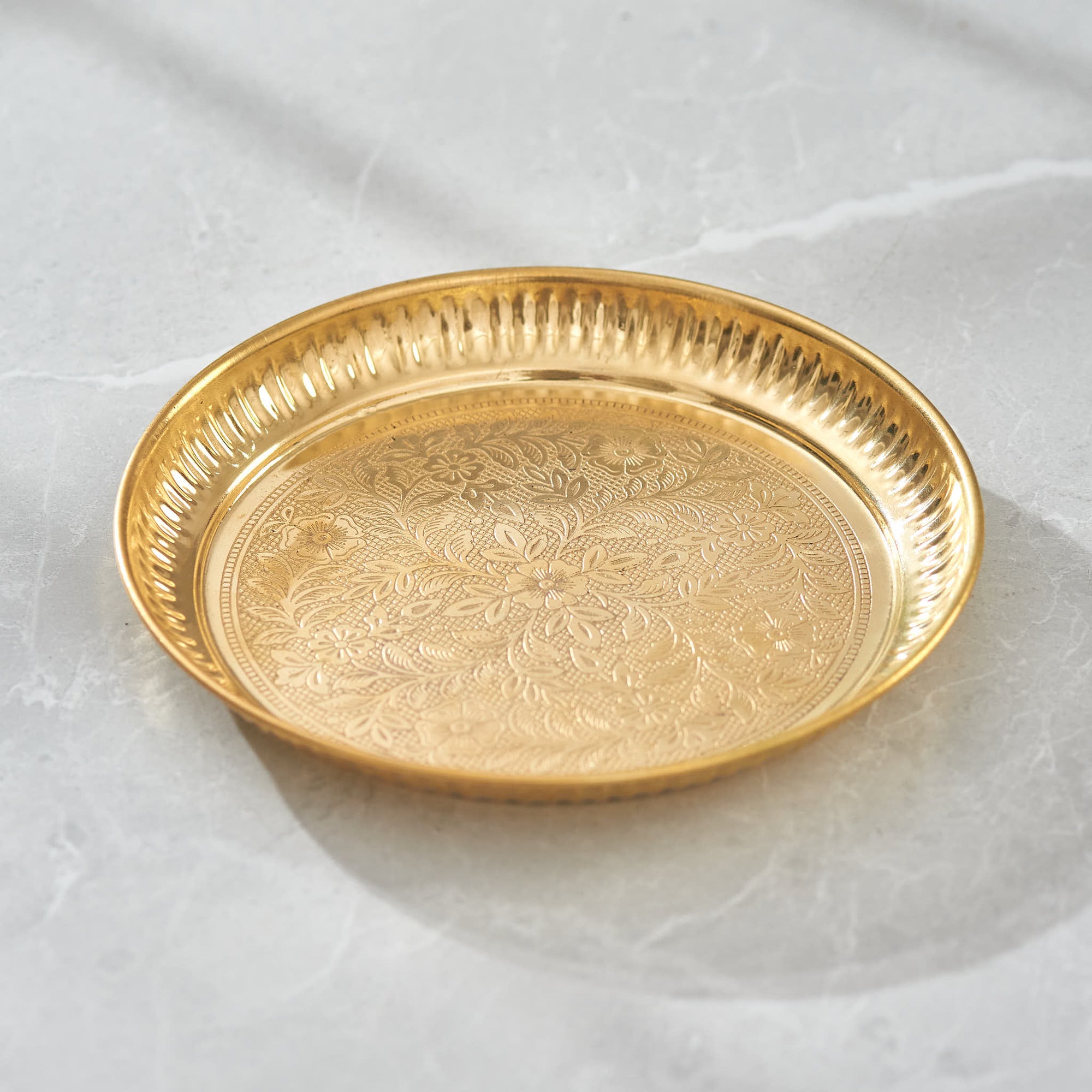 Brass Bhog Plate - 10 Inch