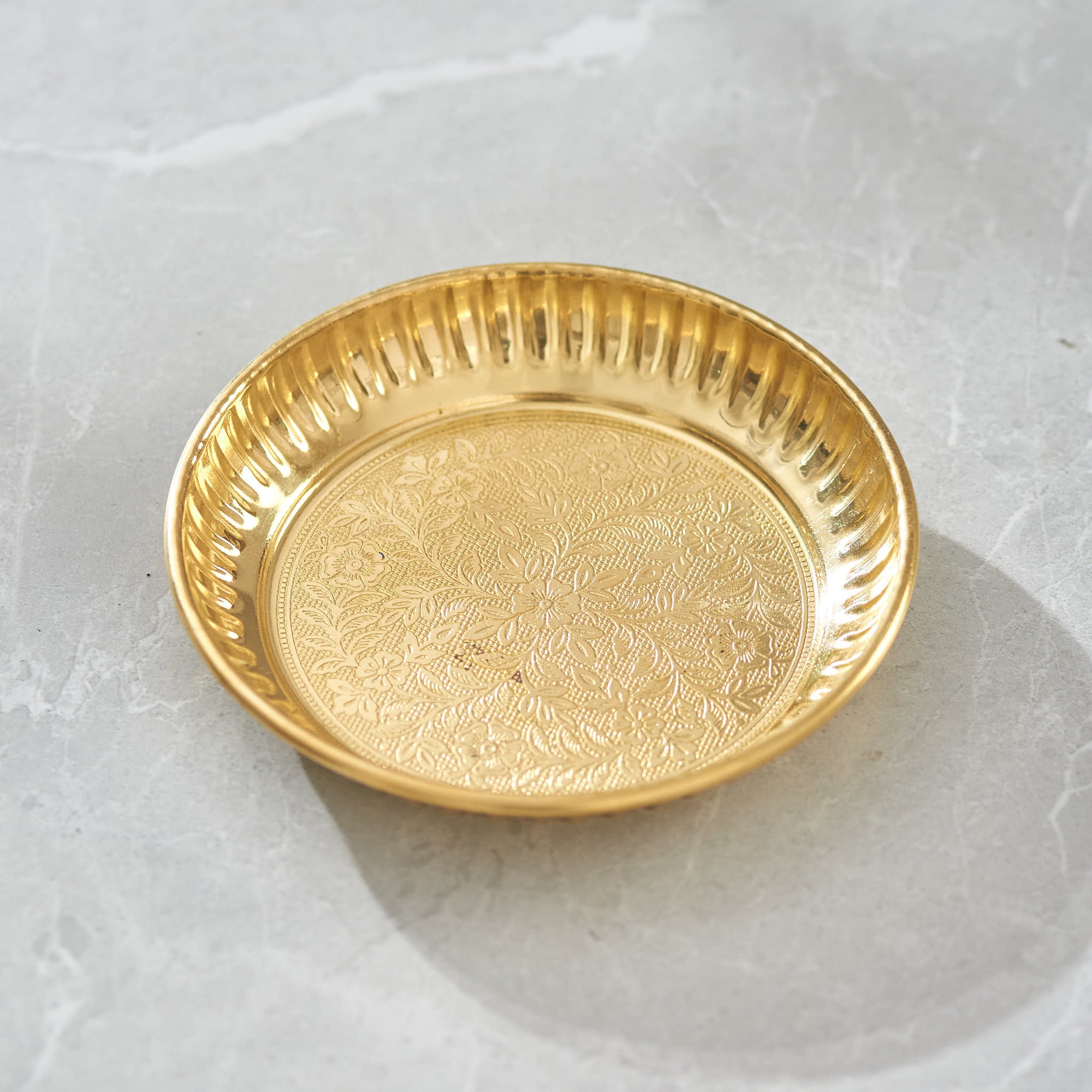 Brass Bhog Plate set of 4 - 4 Inch