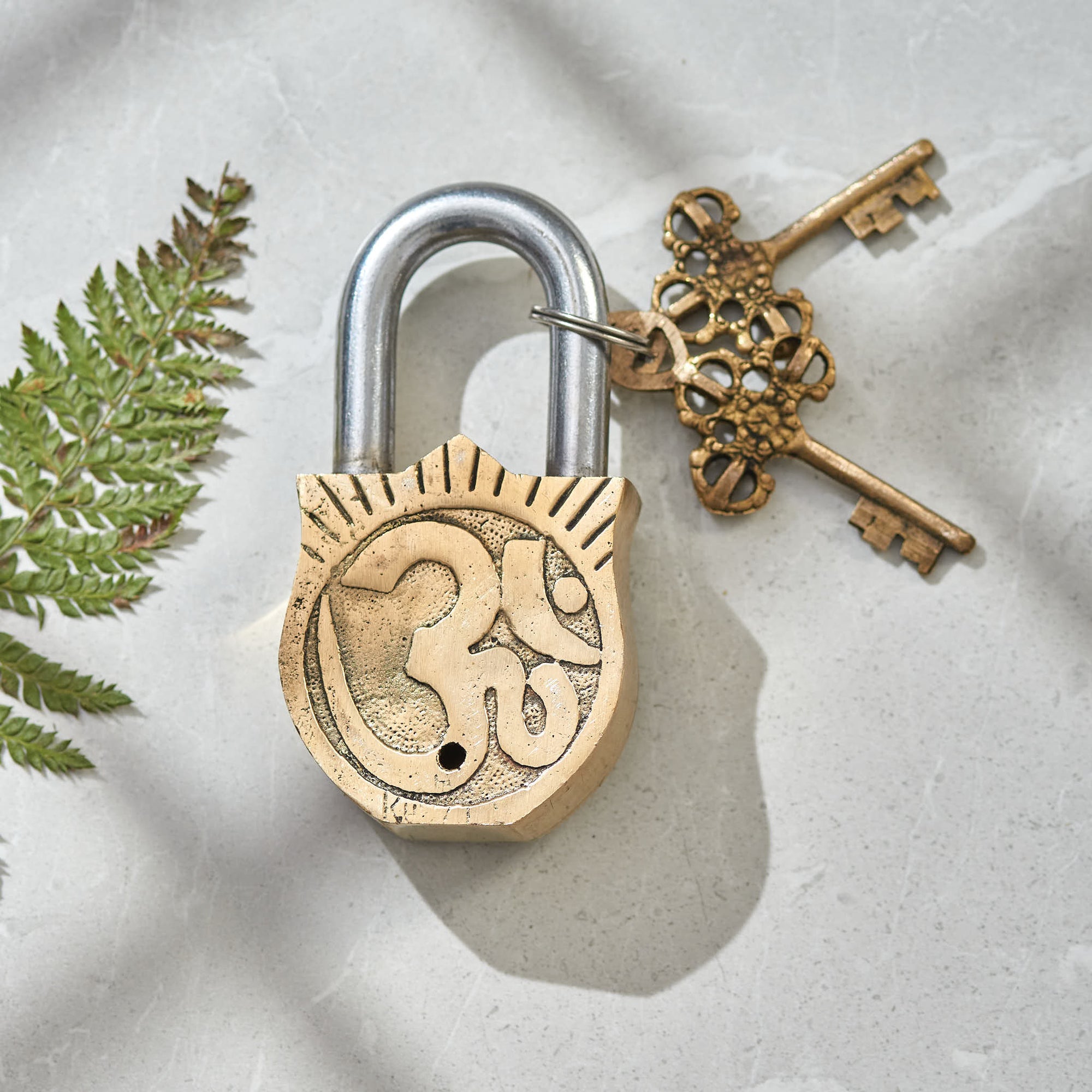 Brass Radha Krishna Lock - 4 Inch