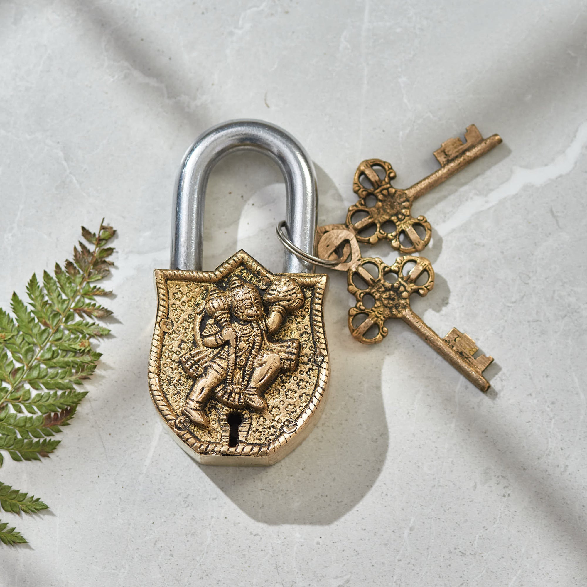 Brass Hanuman Lock - 4 Inch