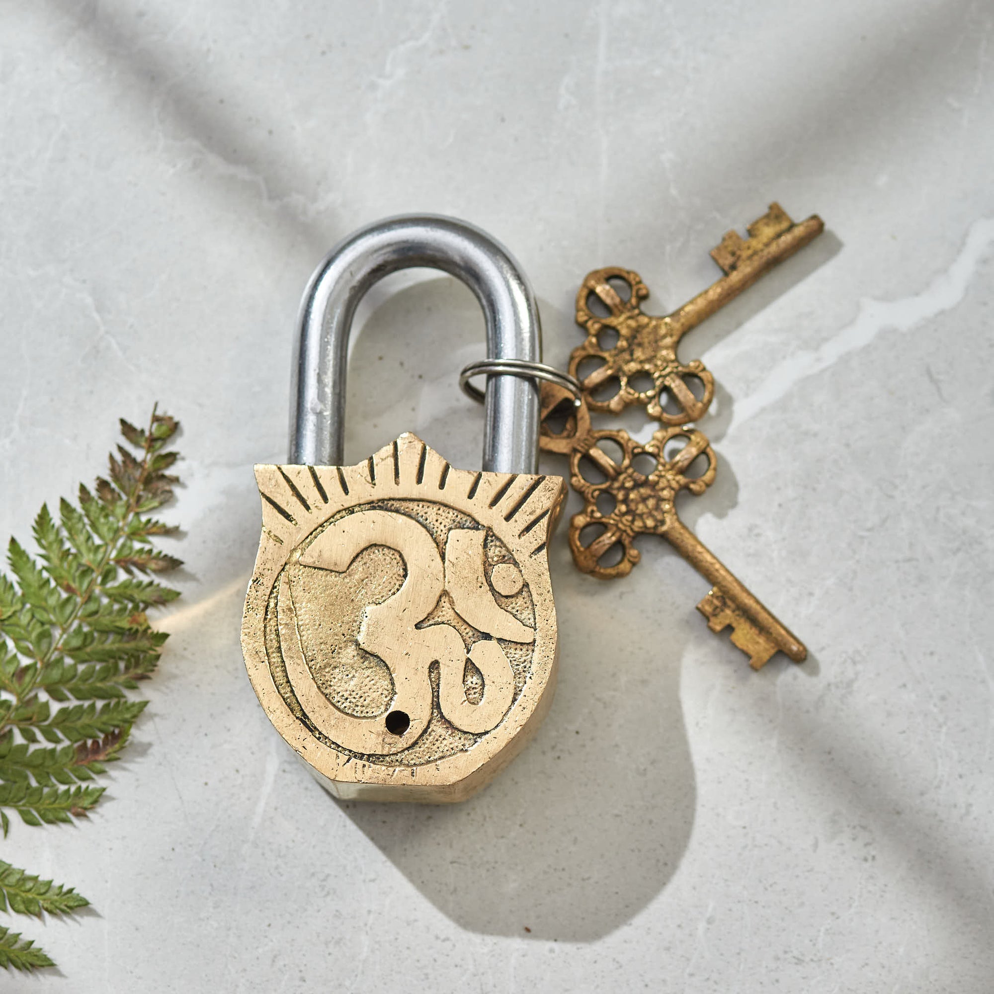 Brass Maa Durga Lock - 4 Inch