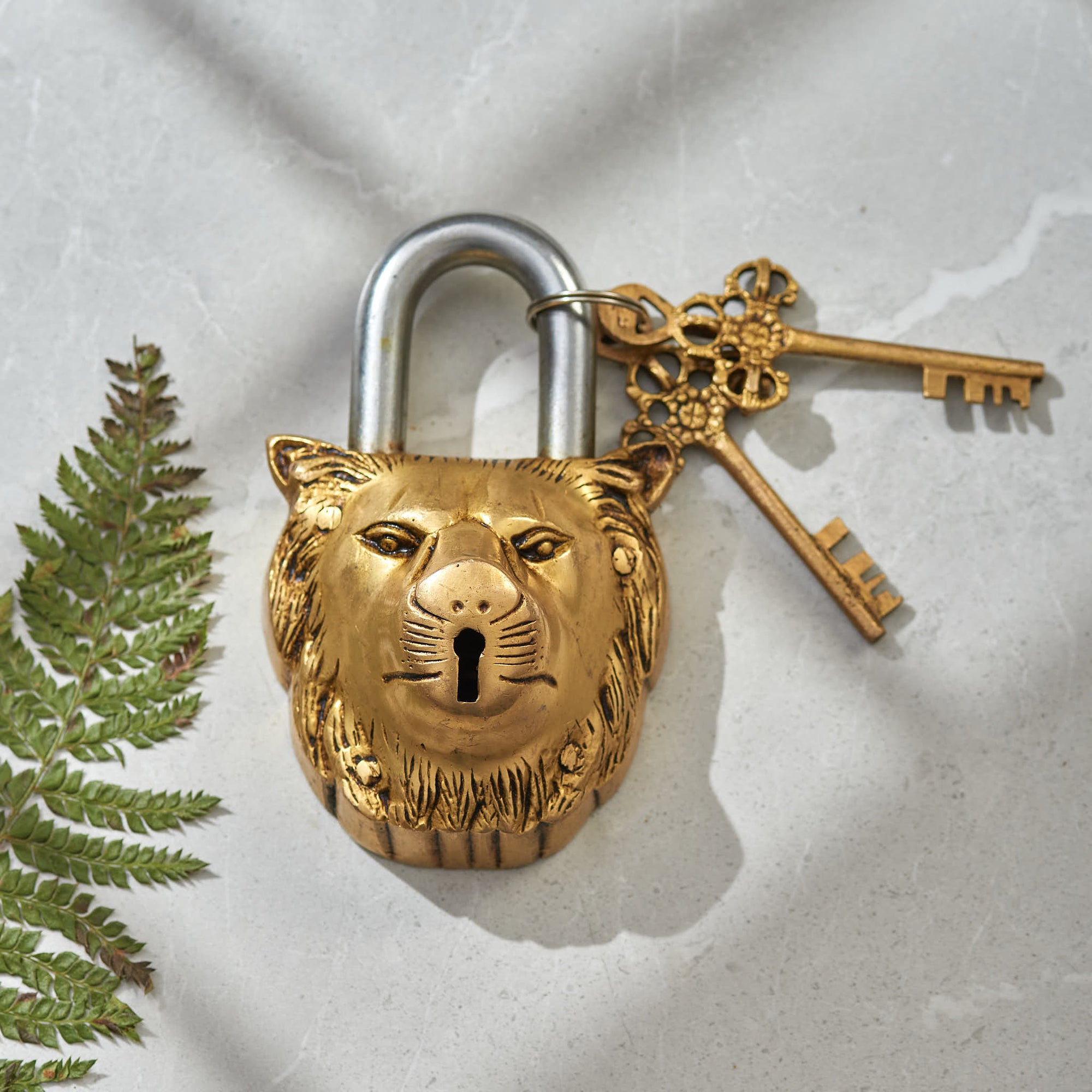 Brass Lion Lock - 5 Inch