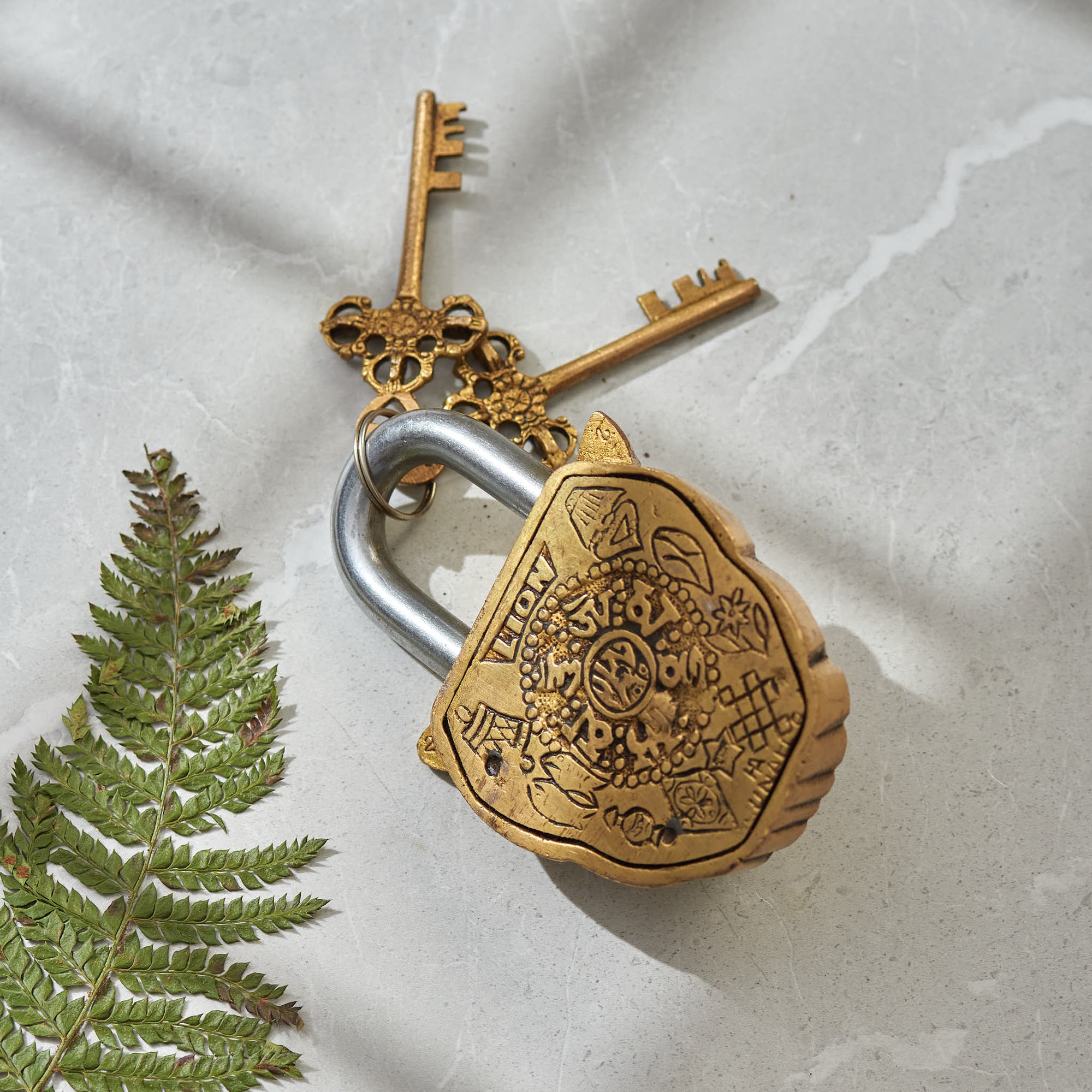 Brass Lion Lock - 5 Inch