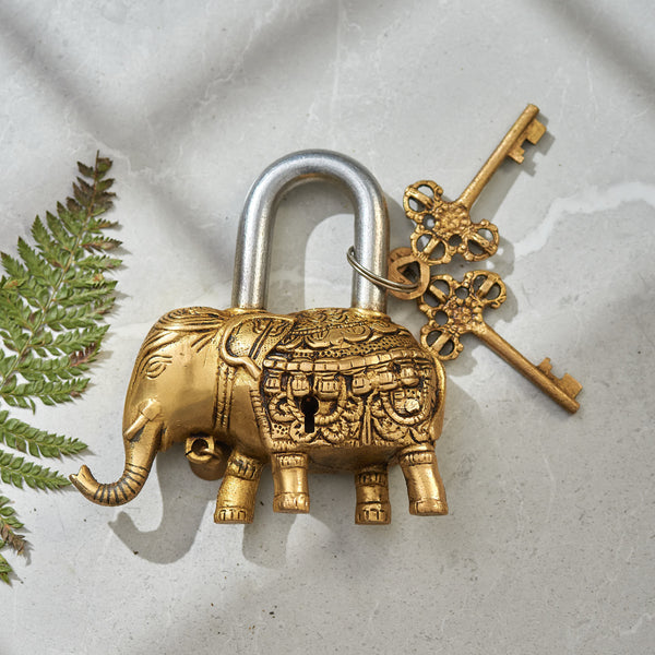 Secure with Style Brass Animal Lock Darbar Craft