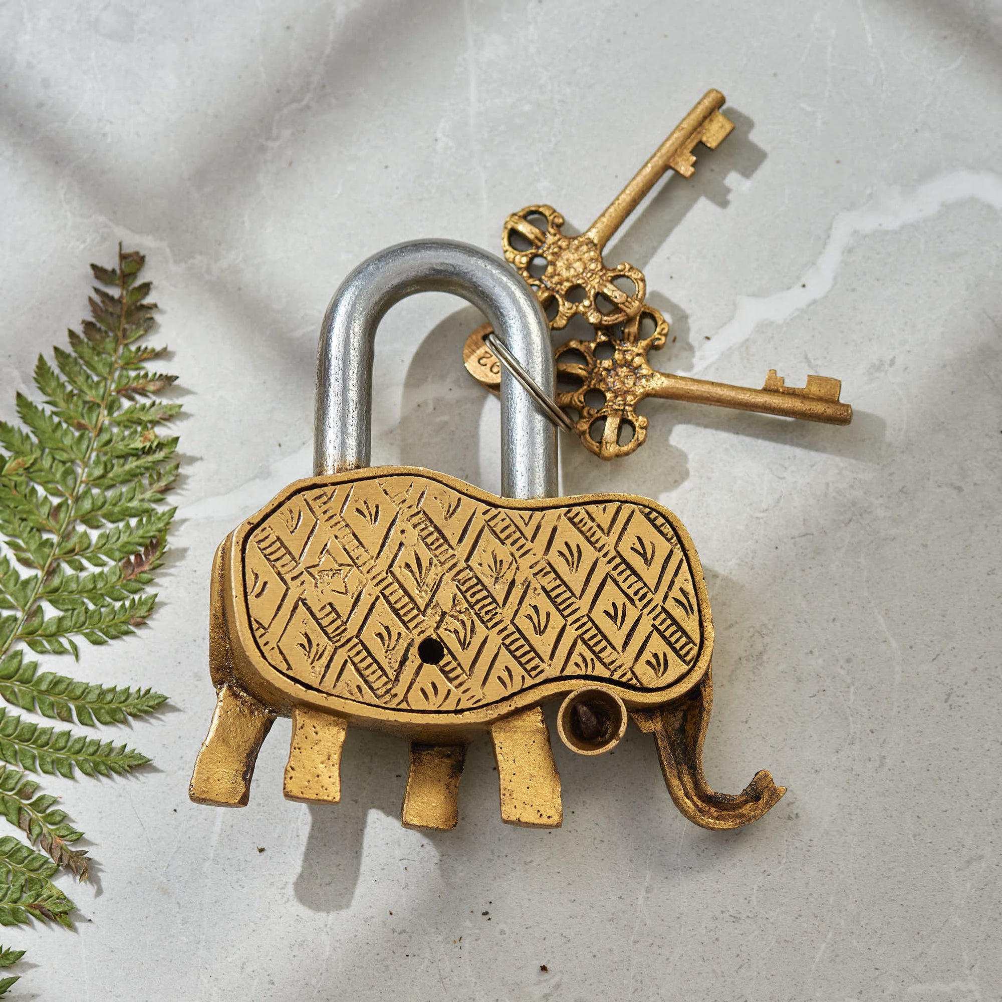 Brass Elephant Lock - 5 Inch