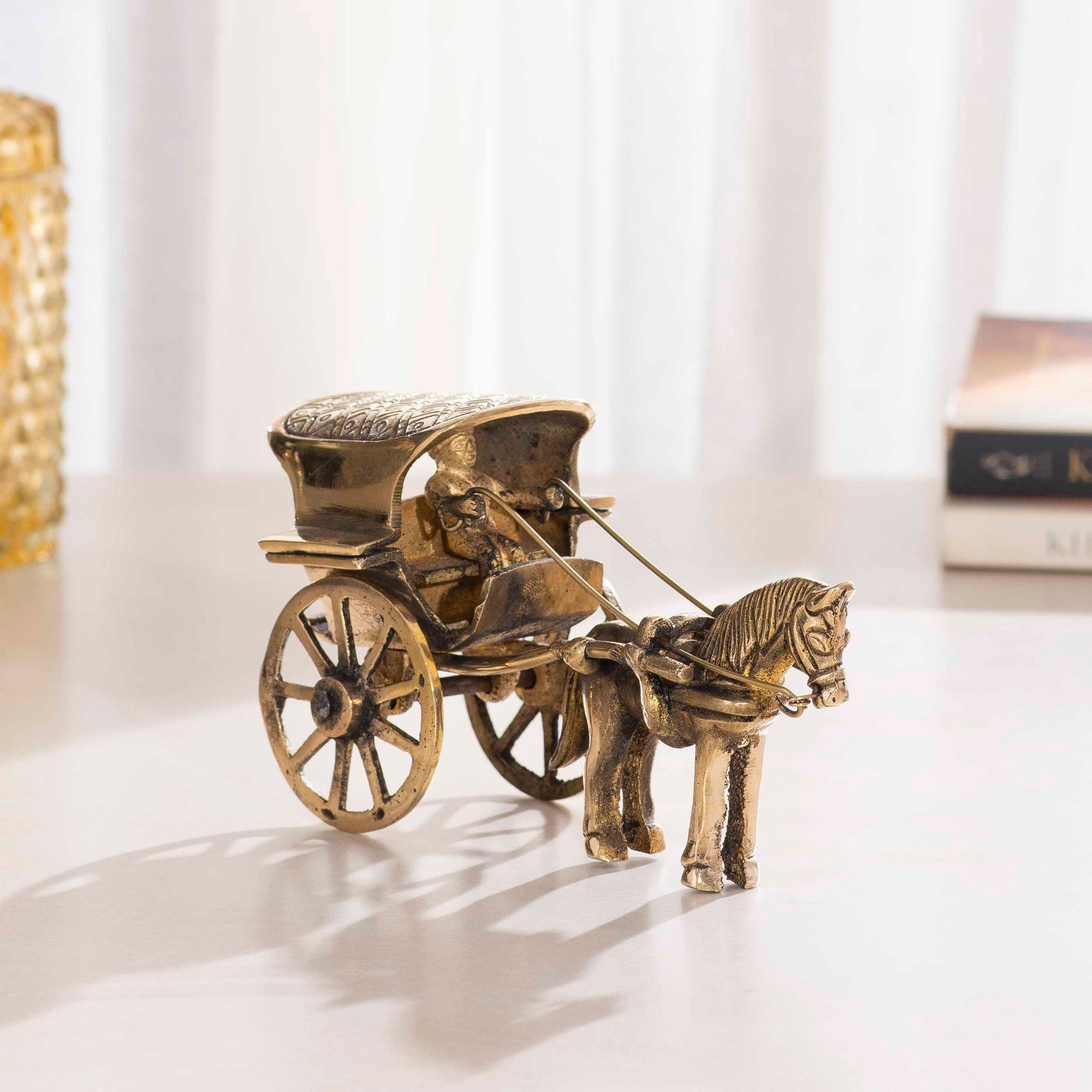 Brass Horse Cart - 5 Inch