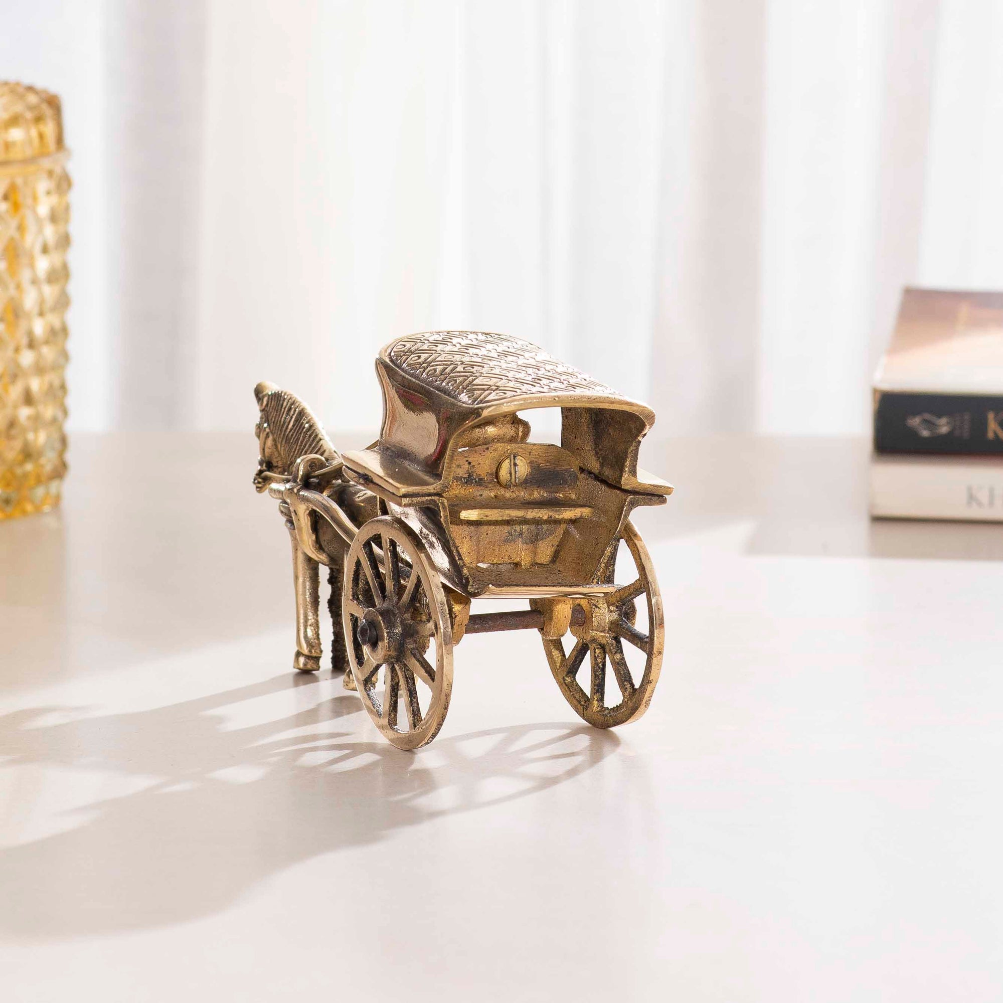 Brass Horse Cart - 5 Inch