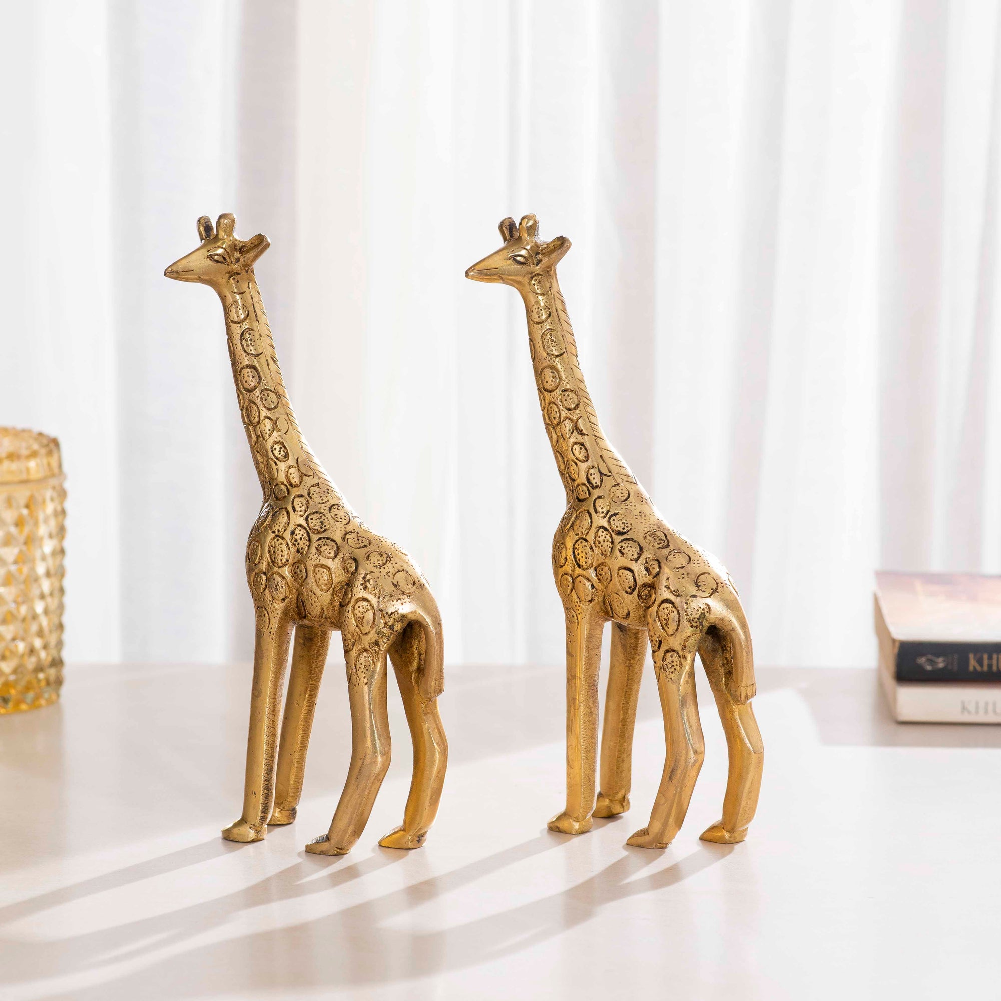Brass Decorative Girrafe Pair - 8 Inch