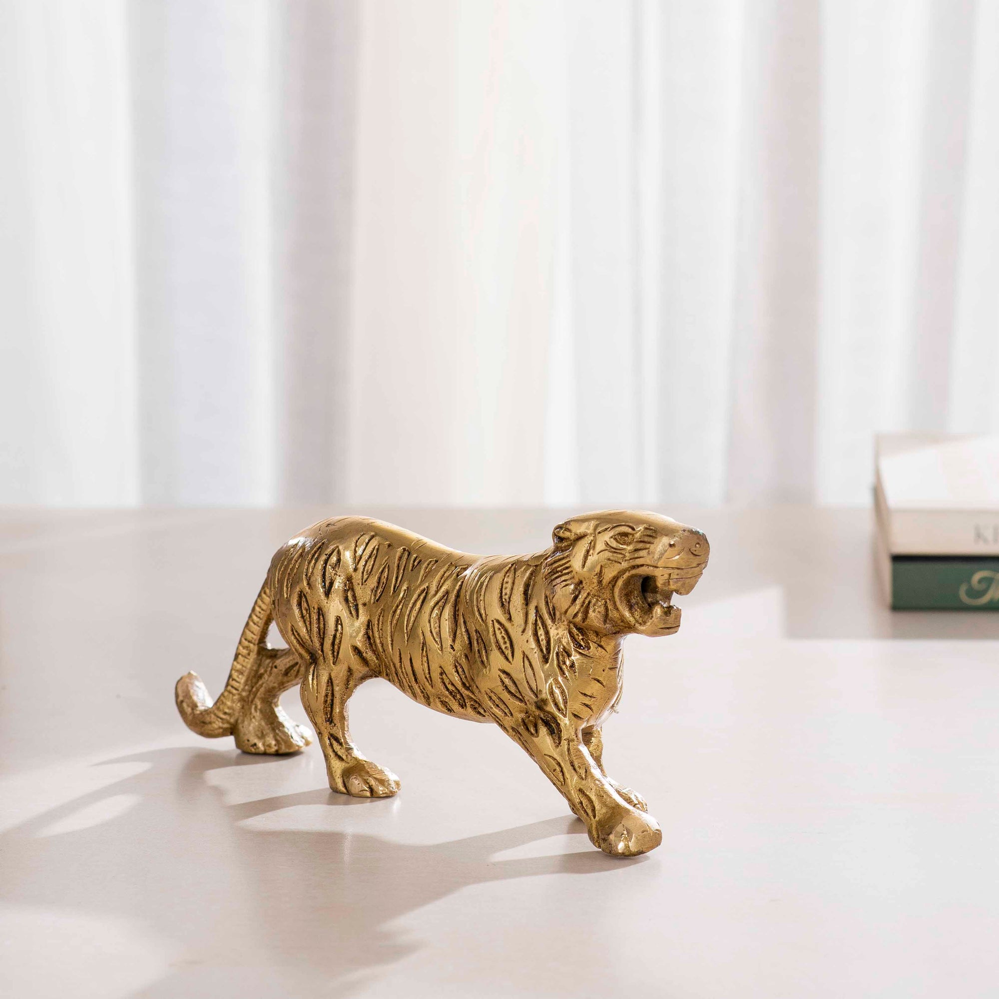 Brass Decorative Tiger - 7 Inch